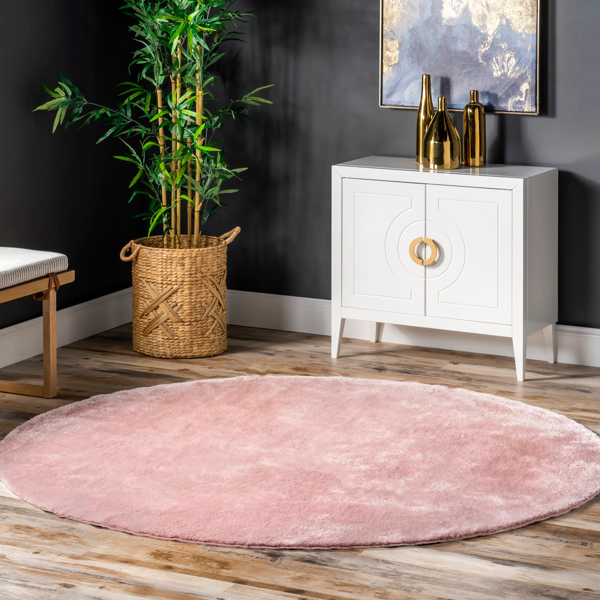 Washable Solid Shag Rug | Pink - Image 2