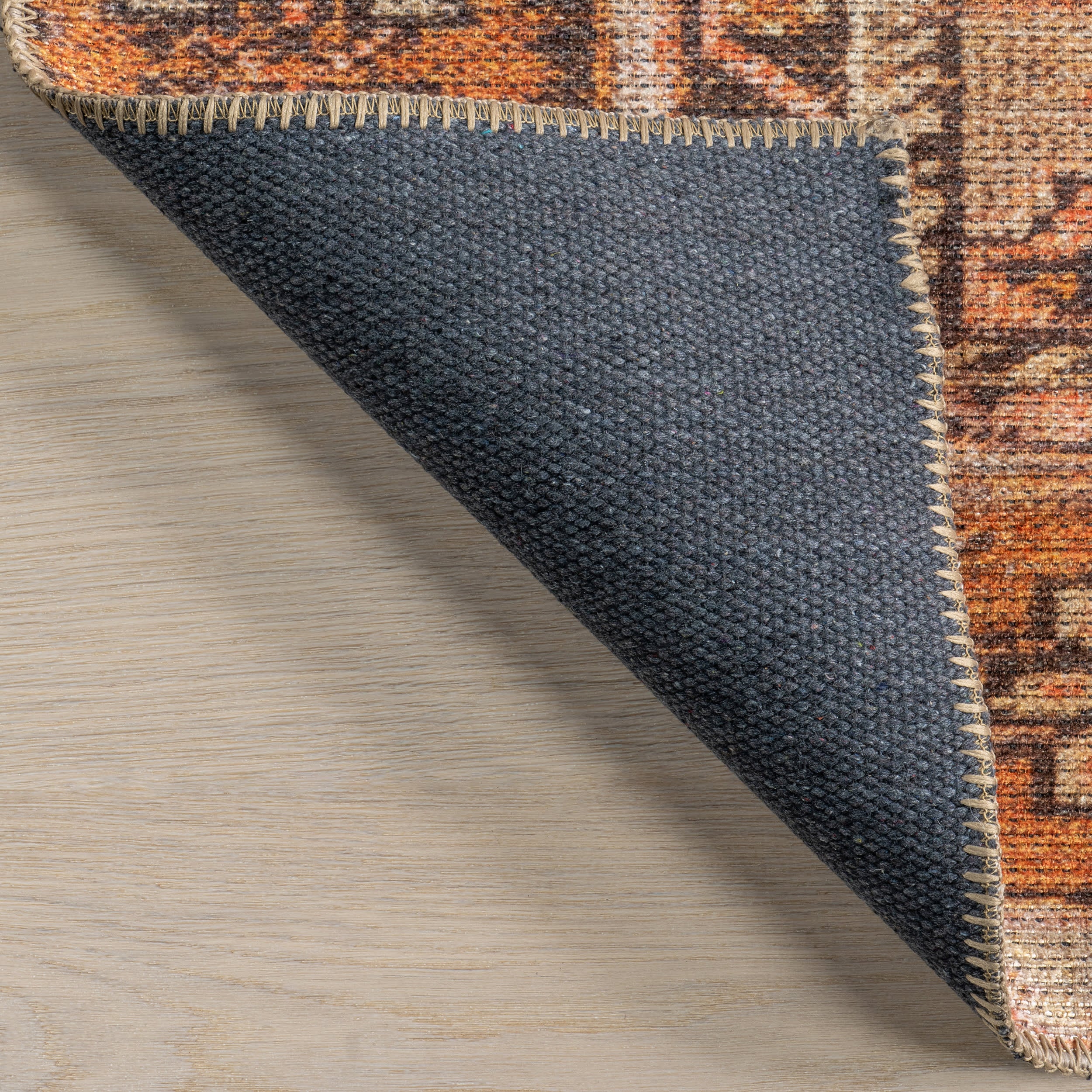 Washable Southwestern Medallion Rug | Orange - Image 6