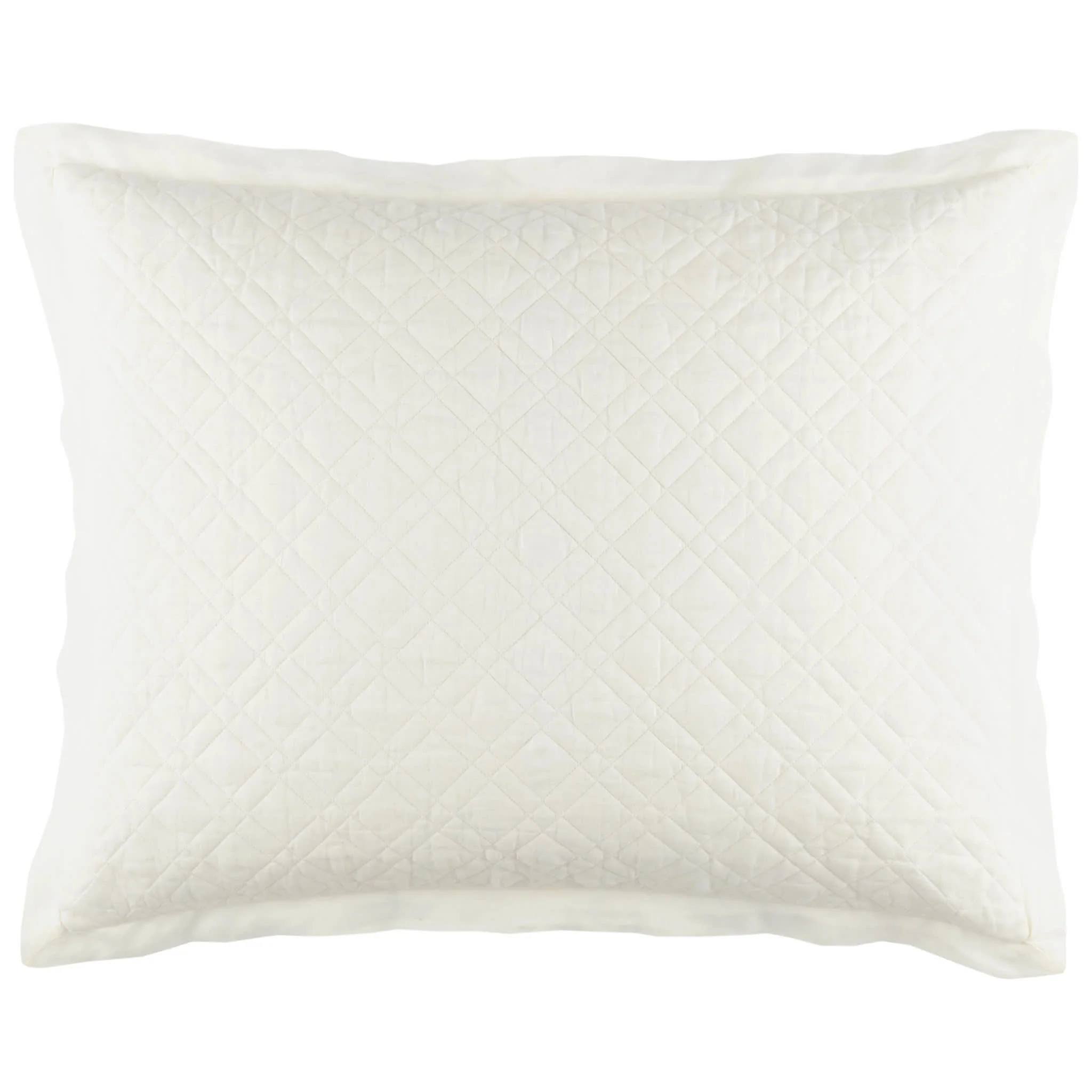 Washed Linen Quilted Sham | Ivory - Image 3