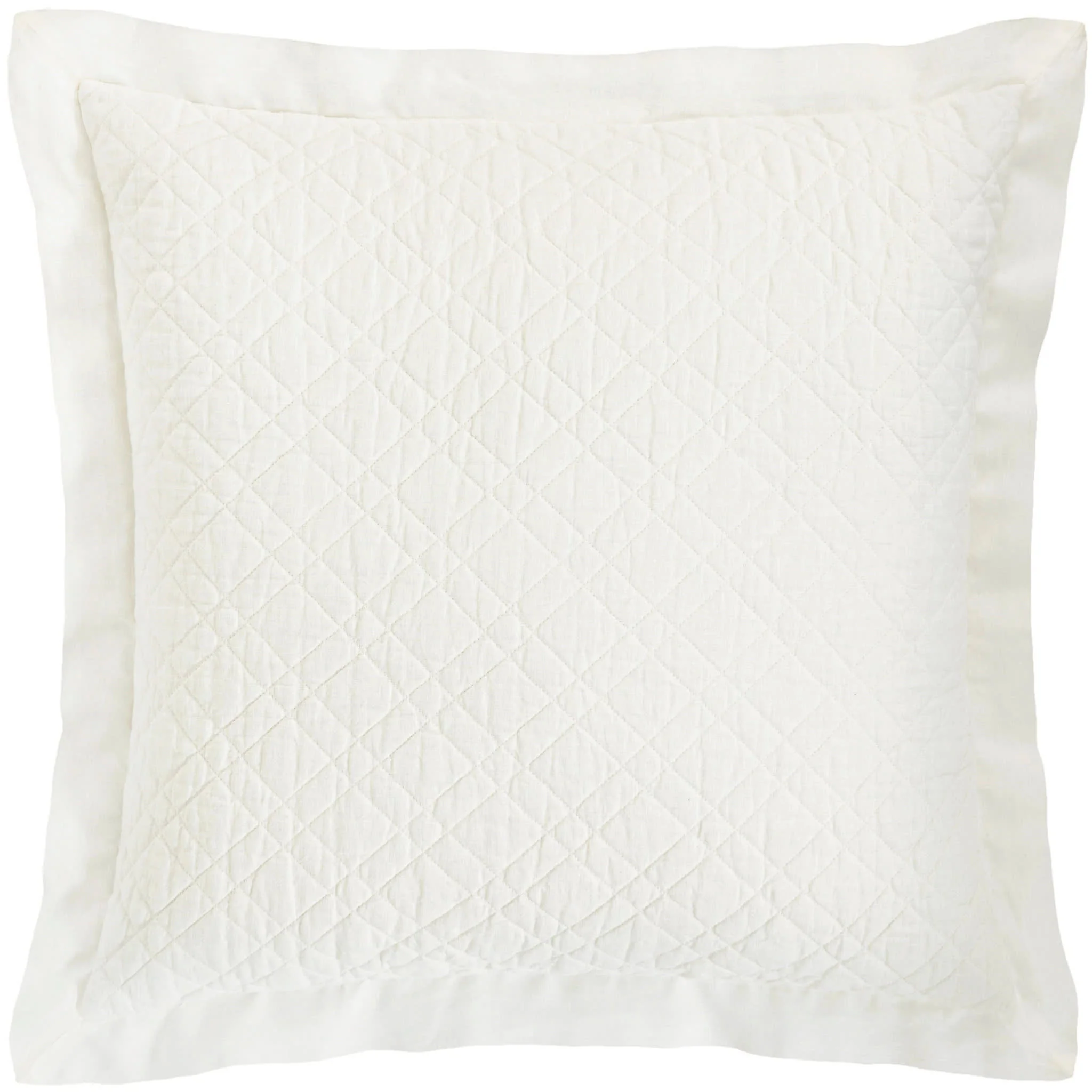 Washed Linen Quilted Sham | Ivory - Image 4
