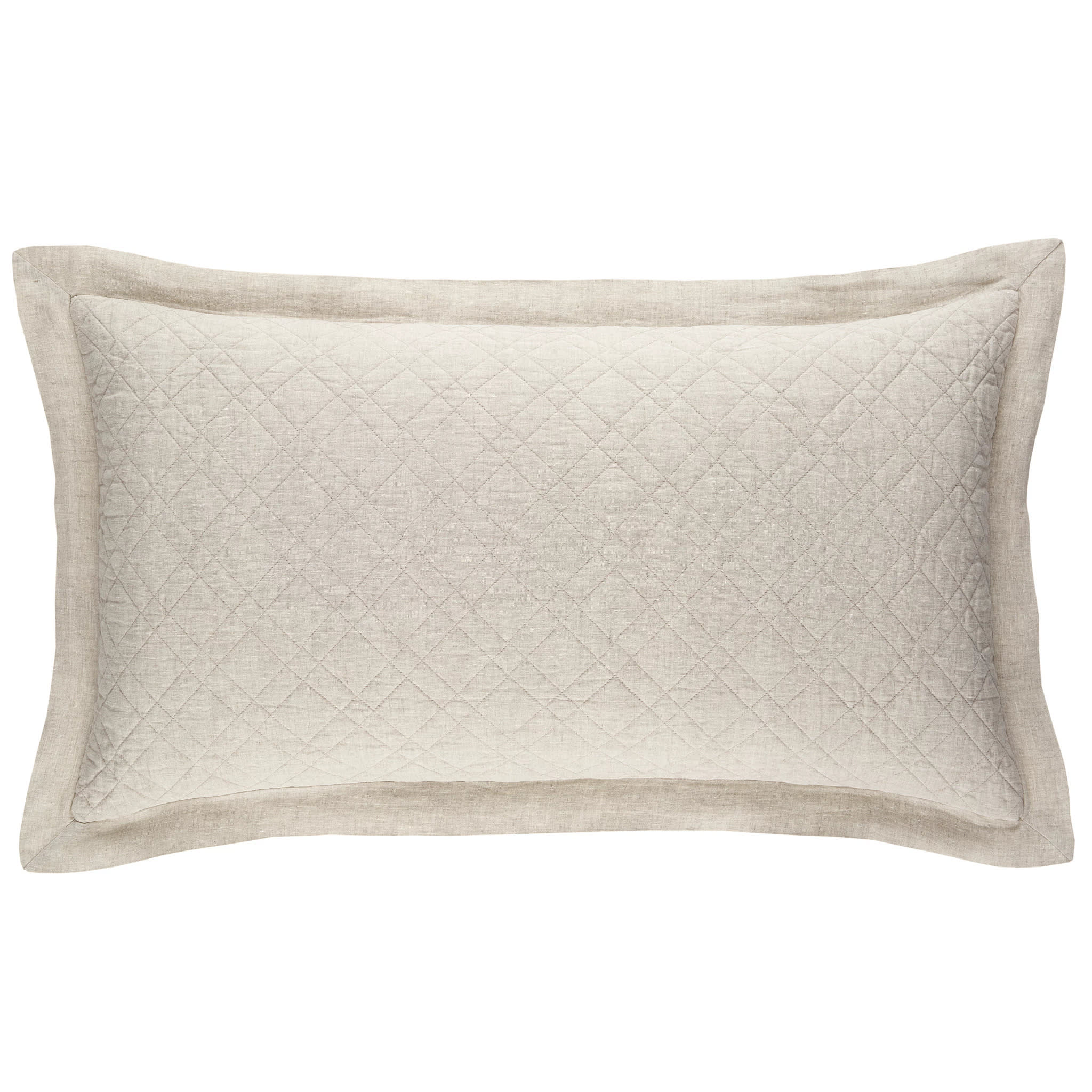 Washed Linen Quilted Sham | Natural - Image 3