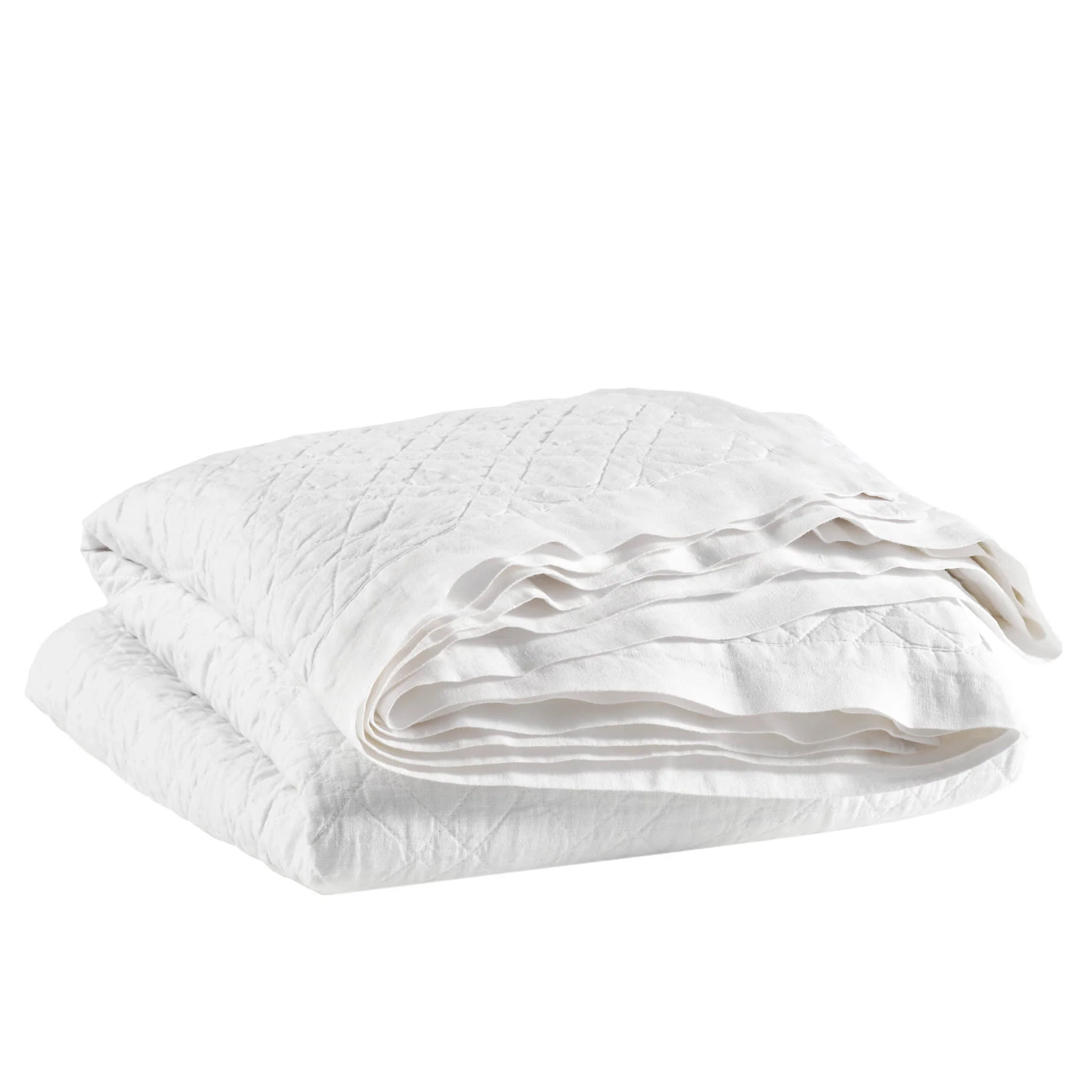 Washed Linen Quilt | White - Image 2