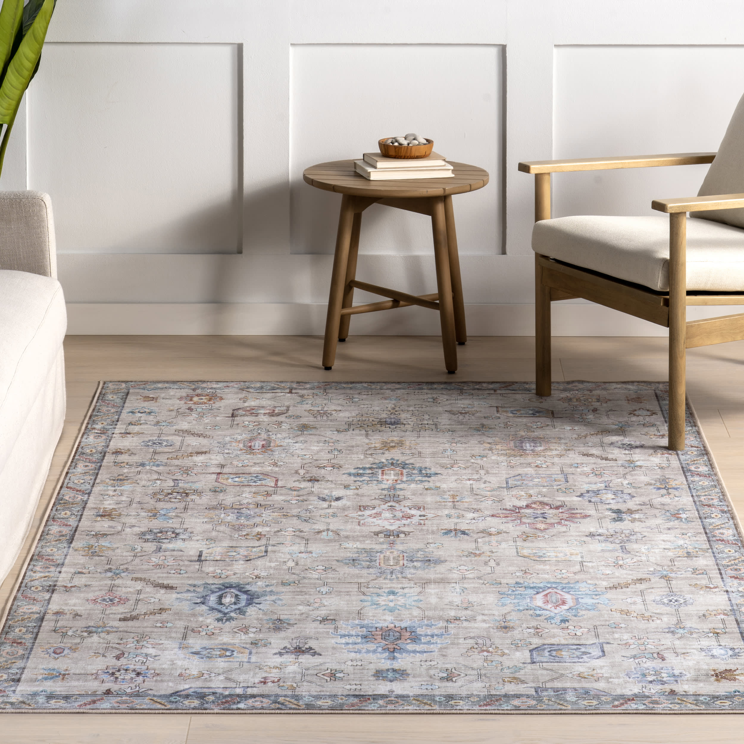 Washington Medallion Washable Rug | Ivory - Image 5