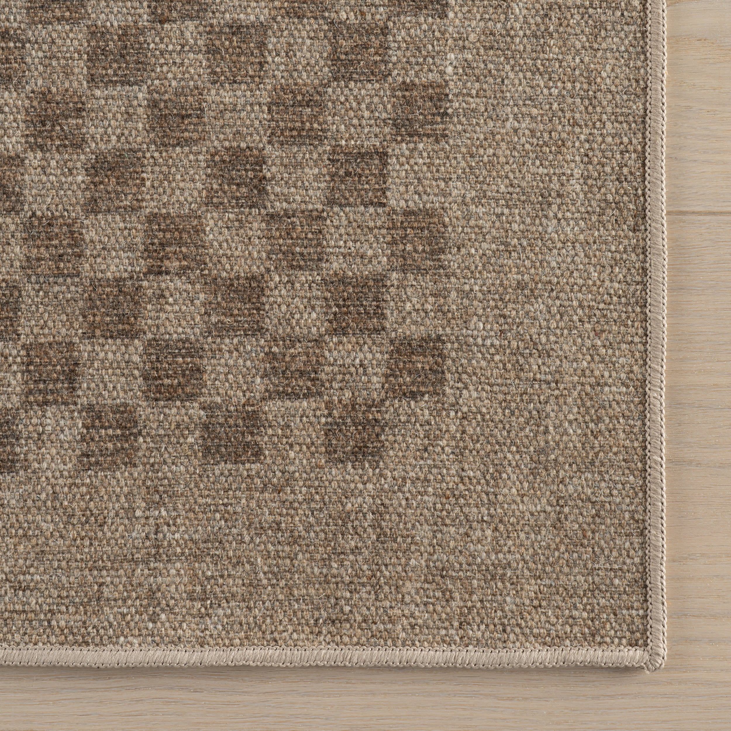 Watts Checkered Washable Rug by Nate Berkus | Brown - Image 4
