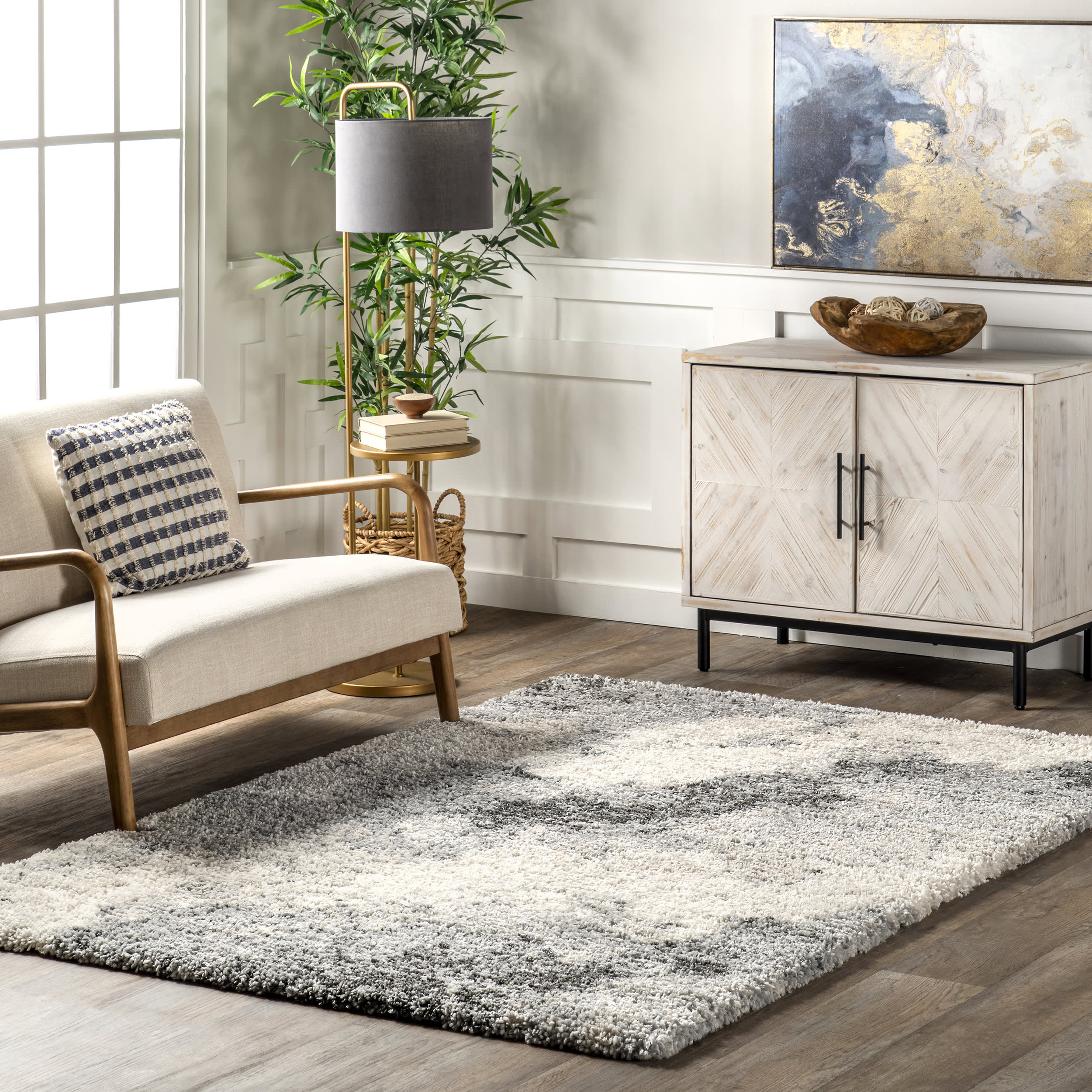 Waverly Abstract Ombre Rug | Light Grey - Image 2