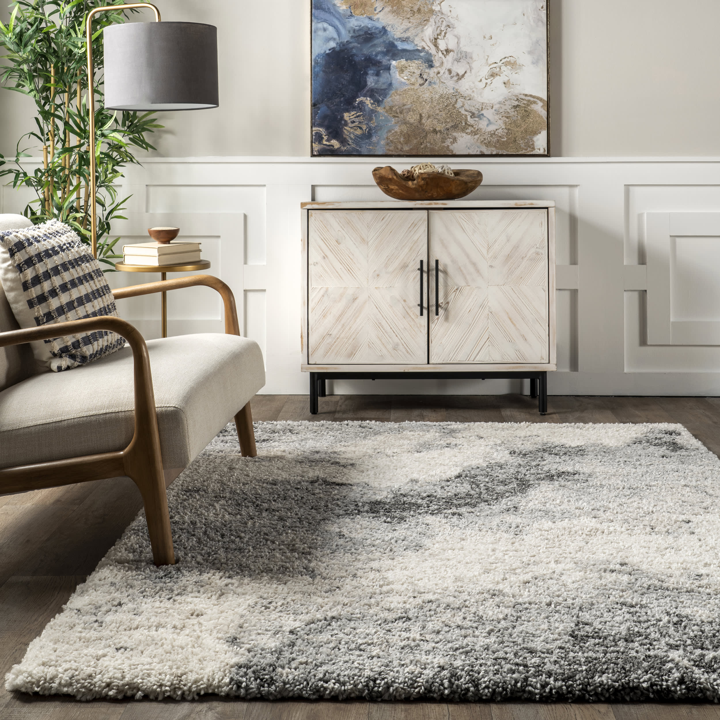 Waverly Abstract Ombre Rug | Light Grey - Image 4