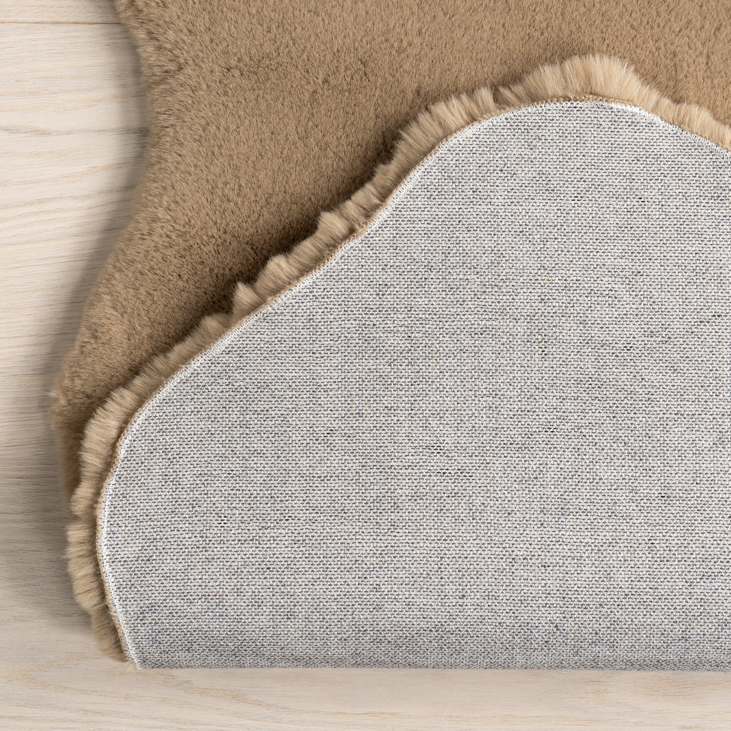 Waverly Double Faux Sheepskin Pelt Plush Cloud Washable Rug | Camel - Image 6