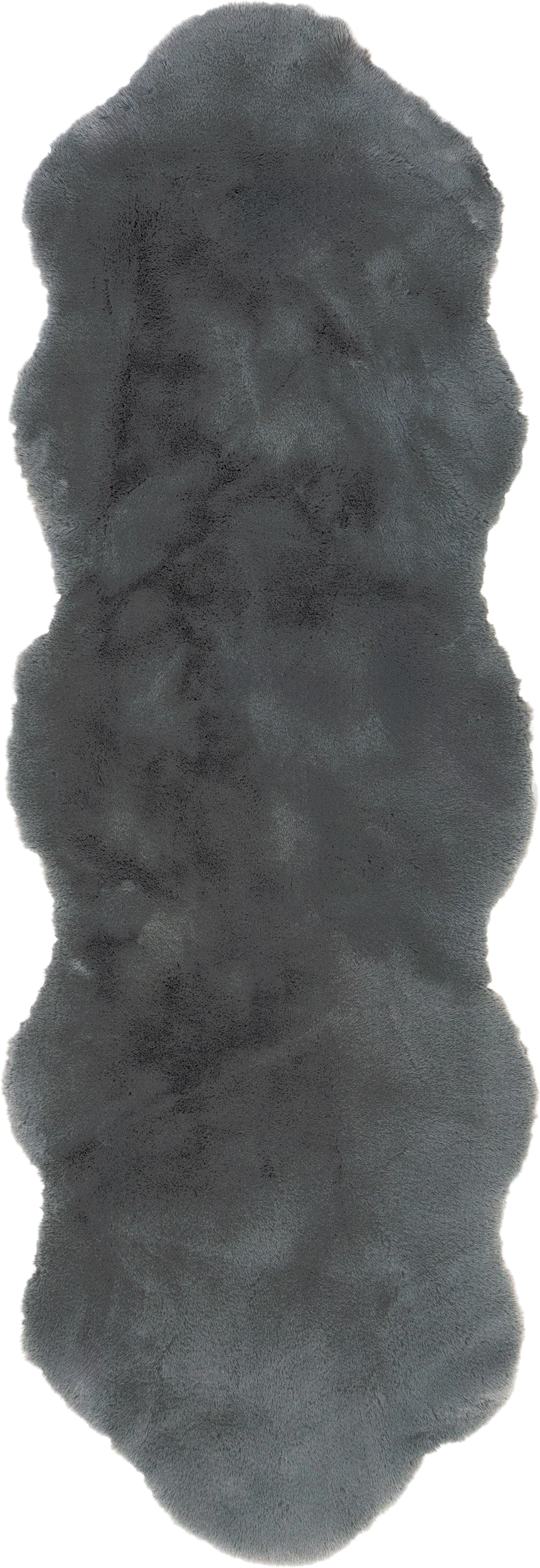 Waverly Double Faux Sheepskin Pelt Plush Cloud Washable Rug | Dark Grey