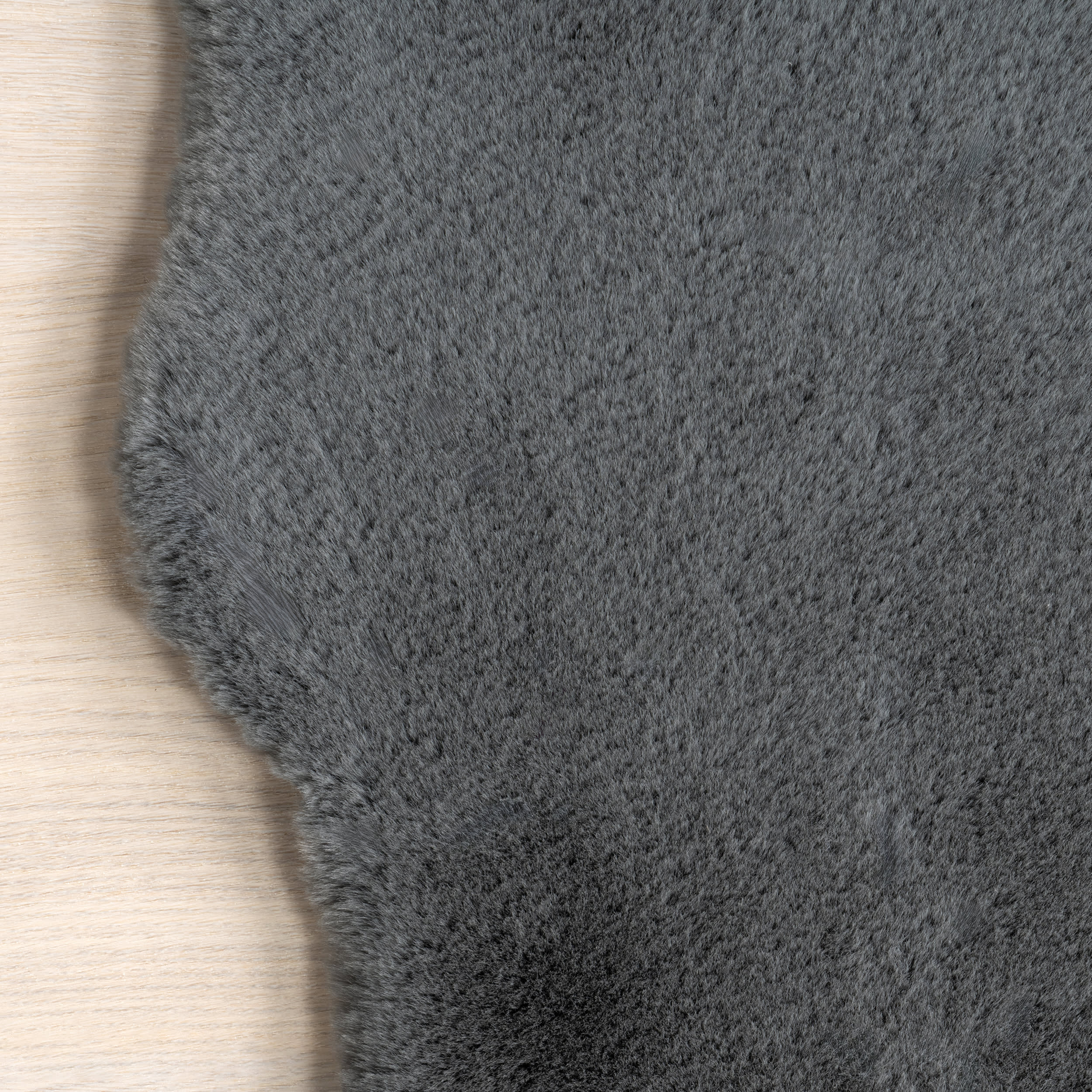 Waverly Double Faux Sheepskin Pelt Plush Cloud Washable Rug | Dark Grey - Image 3