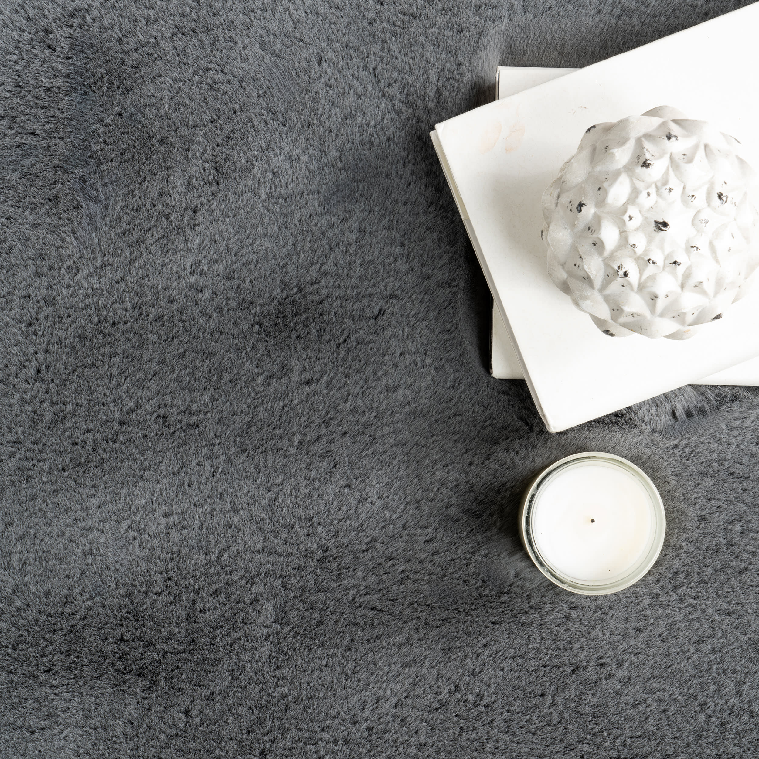 Waverly Double Faux Sheepskin Pelt Plush Cloud Washable Rug | Dark Grey - Image 7