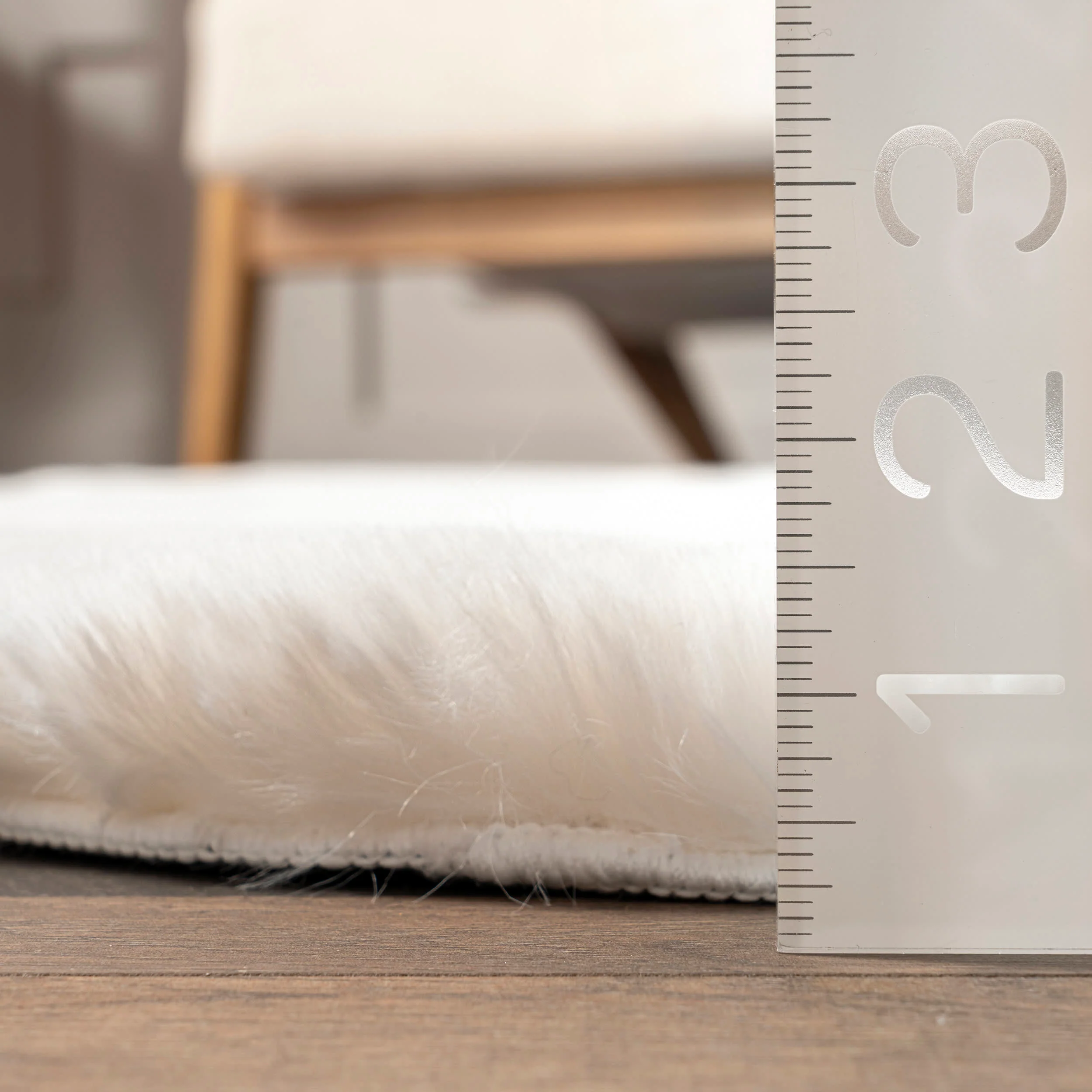 Waverly Double Faux Sheepskin Pelt Plush Cloud Washable Rug | Off White - Image 5