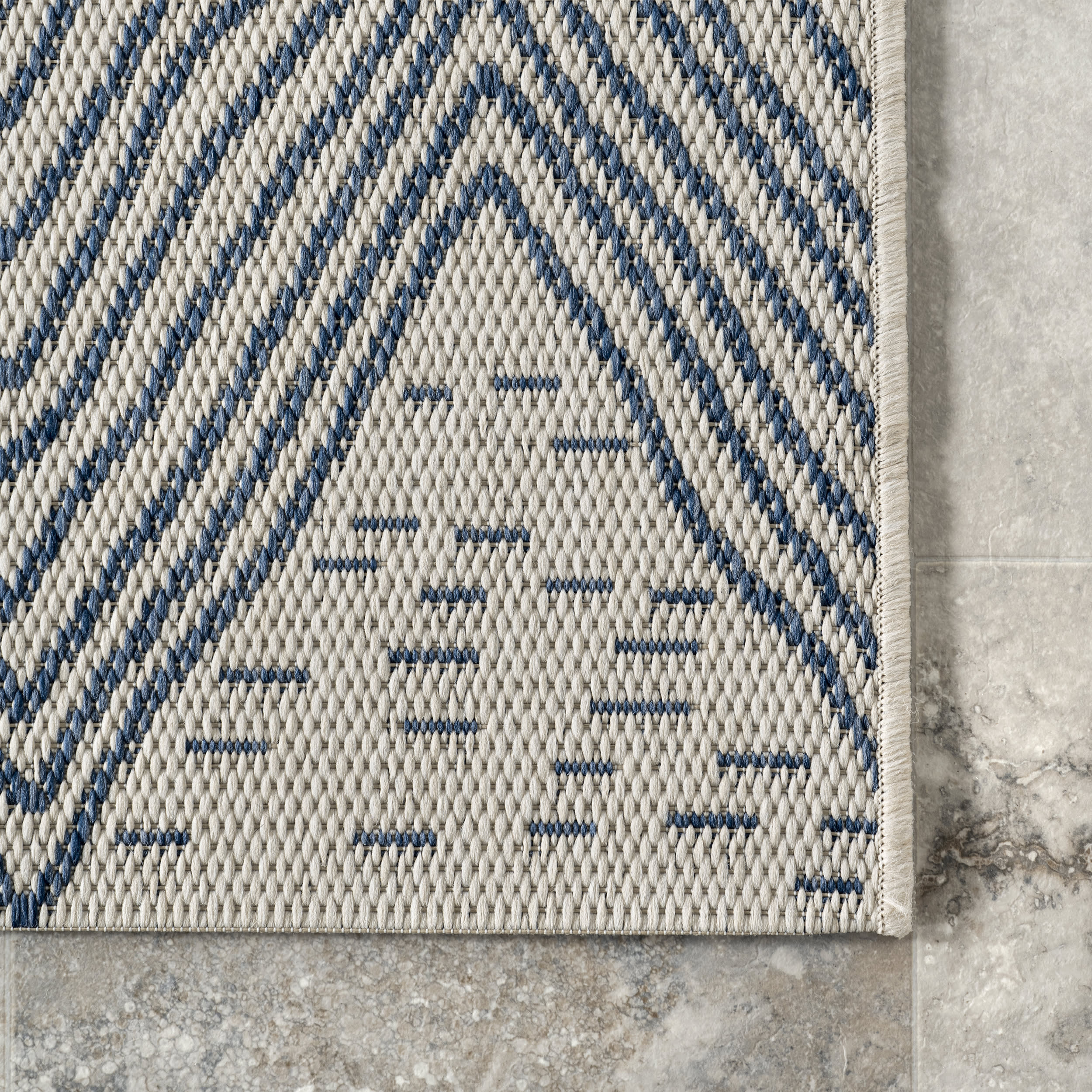 Wavy Chevron Indoor/Outdoor Rug | Blue - Image 3