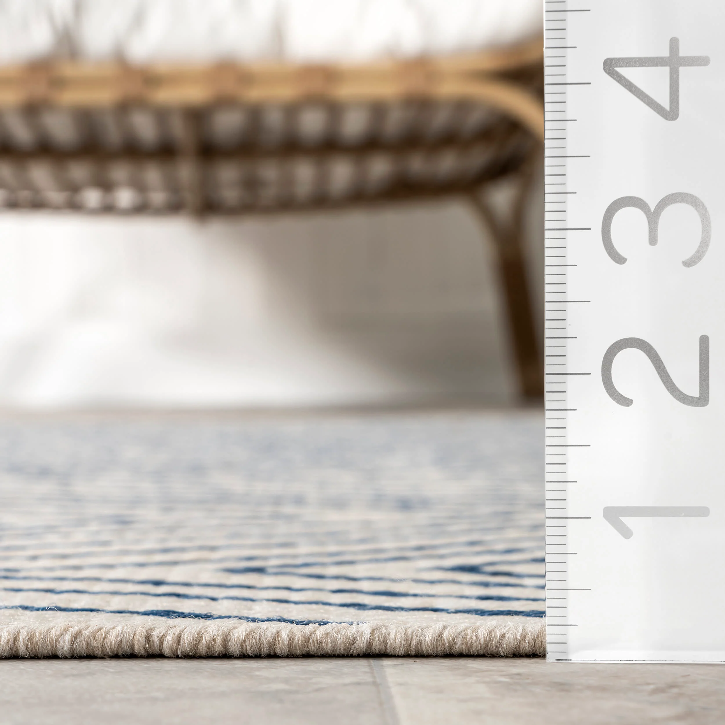 Wavy Chevron Indoor/Outdoor Rug | Blue - Image 5