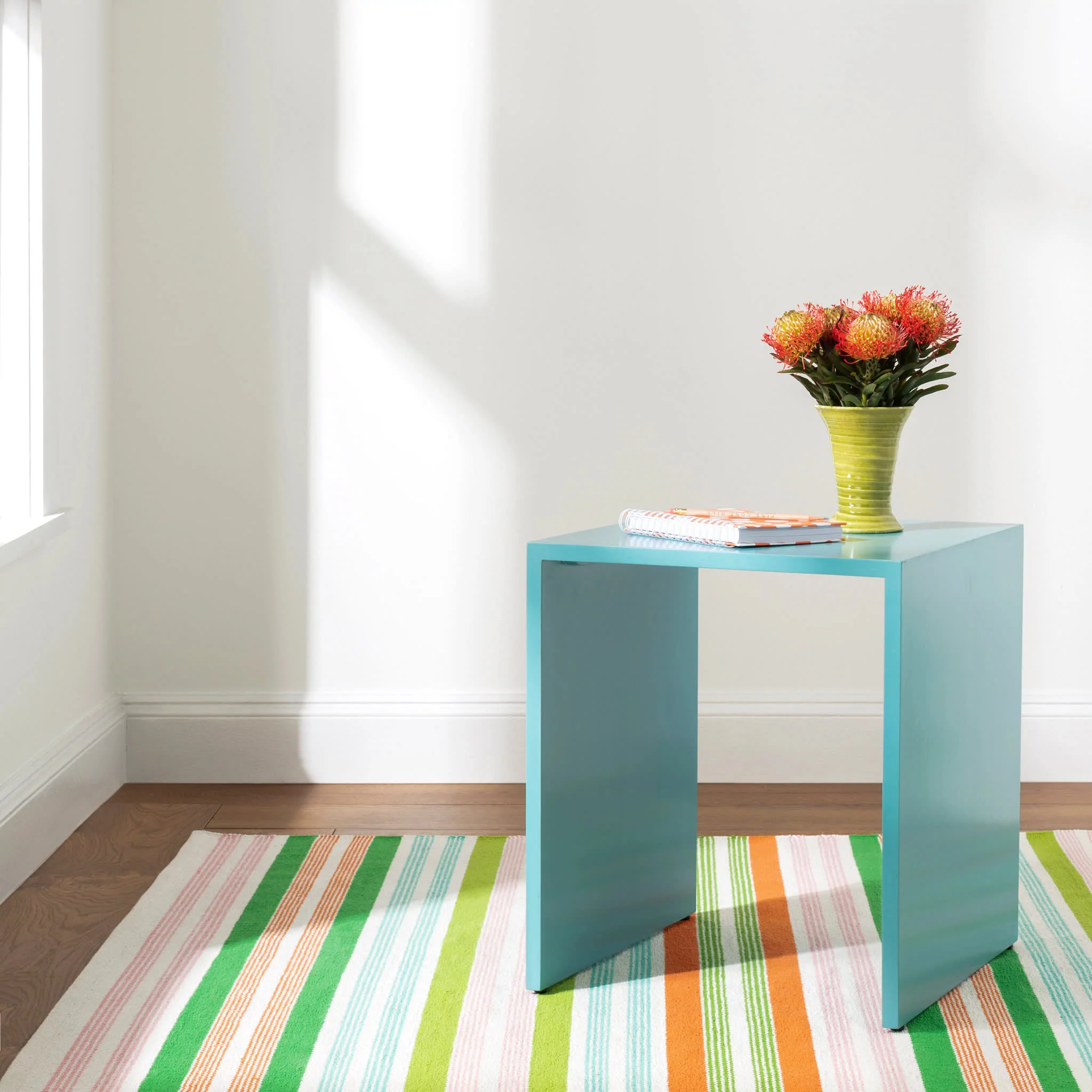 Wavy Stripe Handwoven Cotton Rug | Spring - Image 3