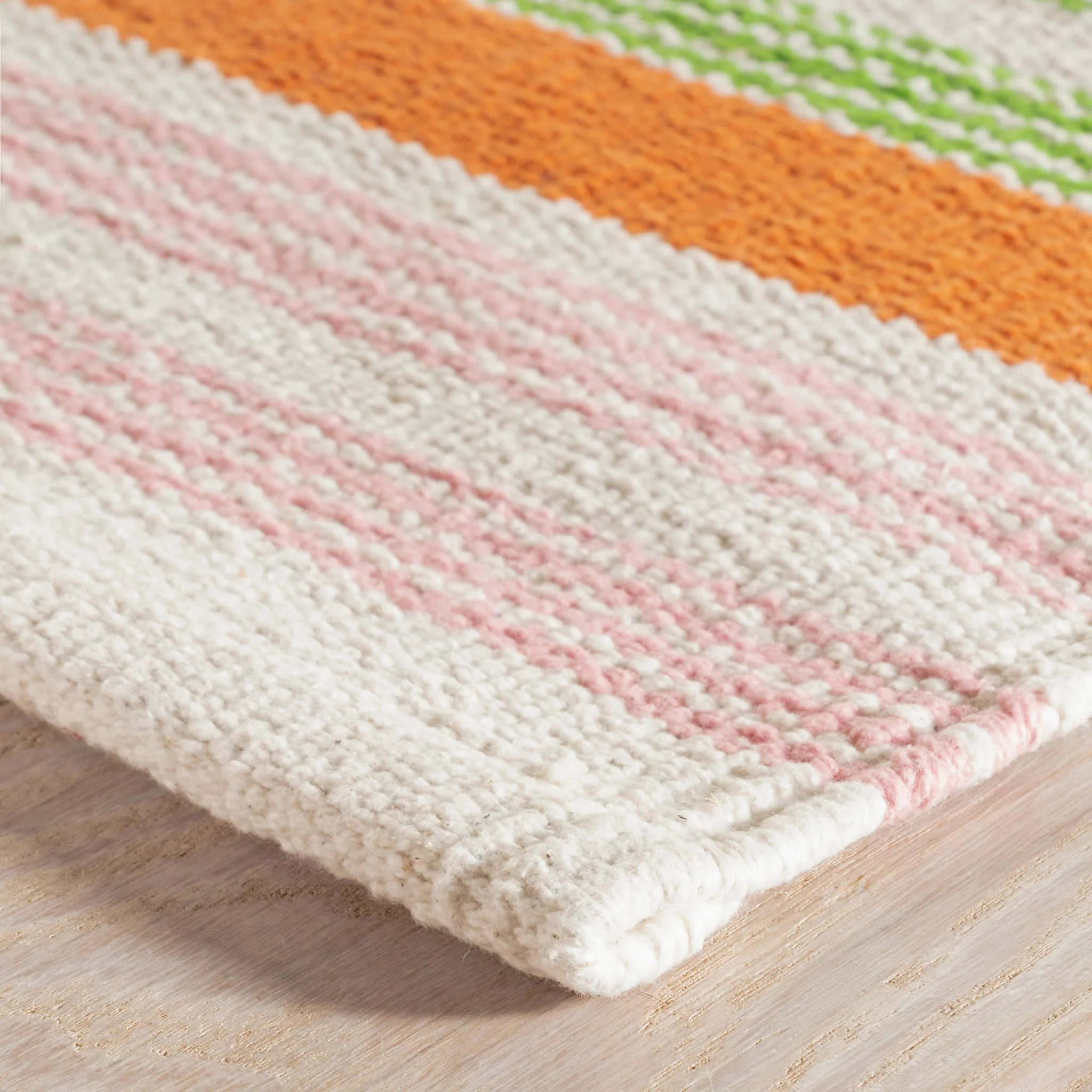 Wavy Stripe Handwoven Cotton Rug | Spring - Image 5