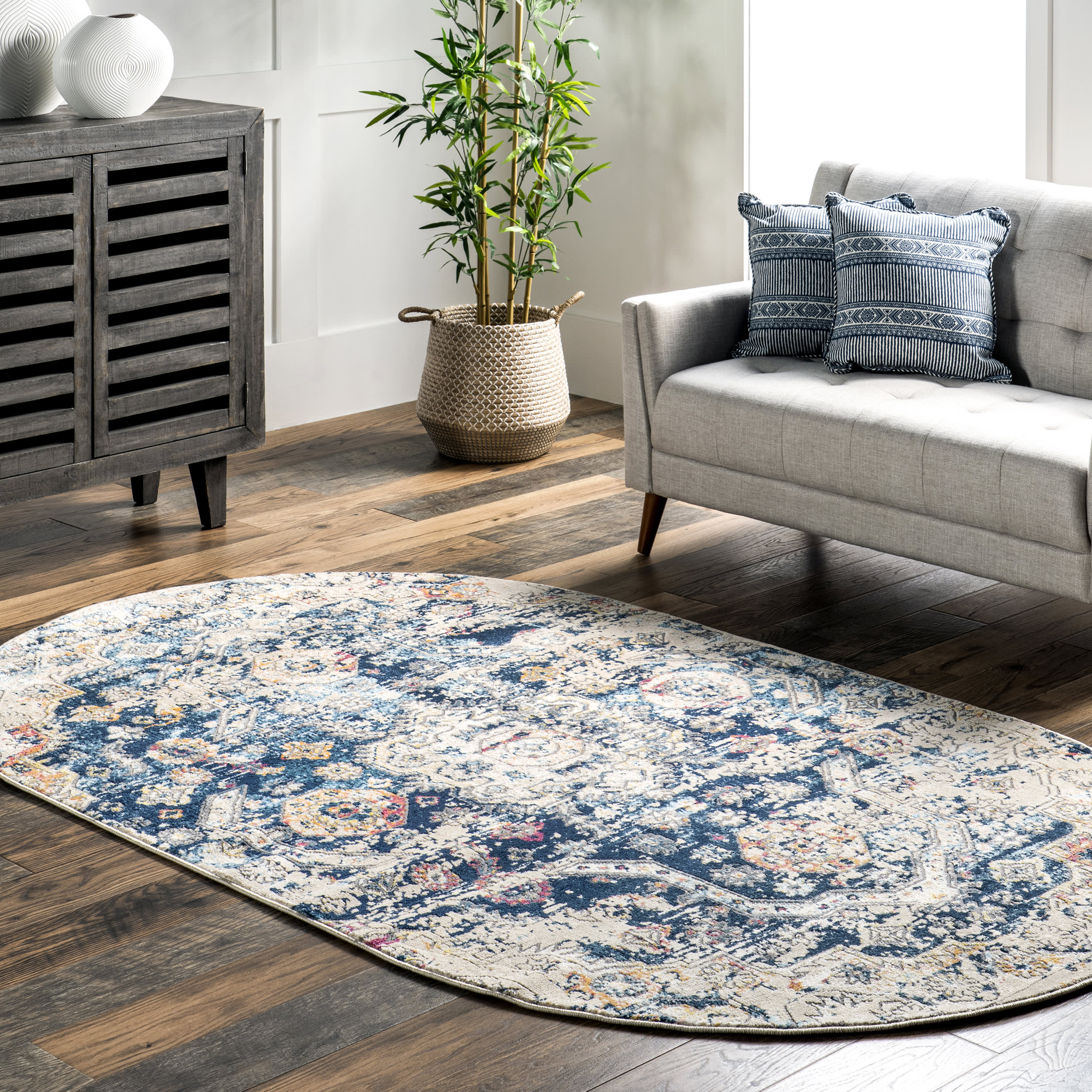 Weathered Medallion Rug | Blue - Image 2