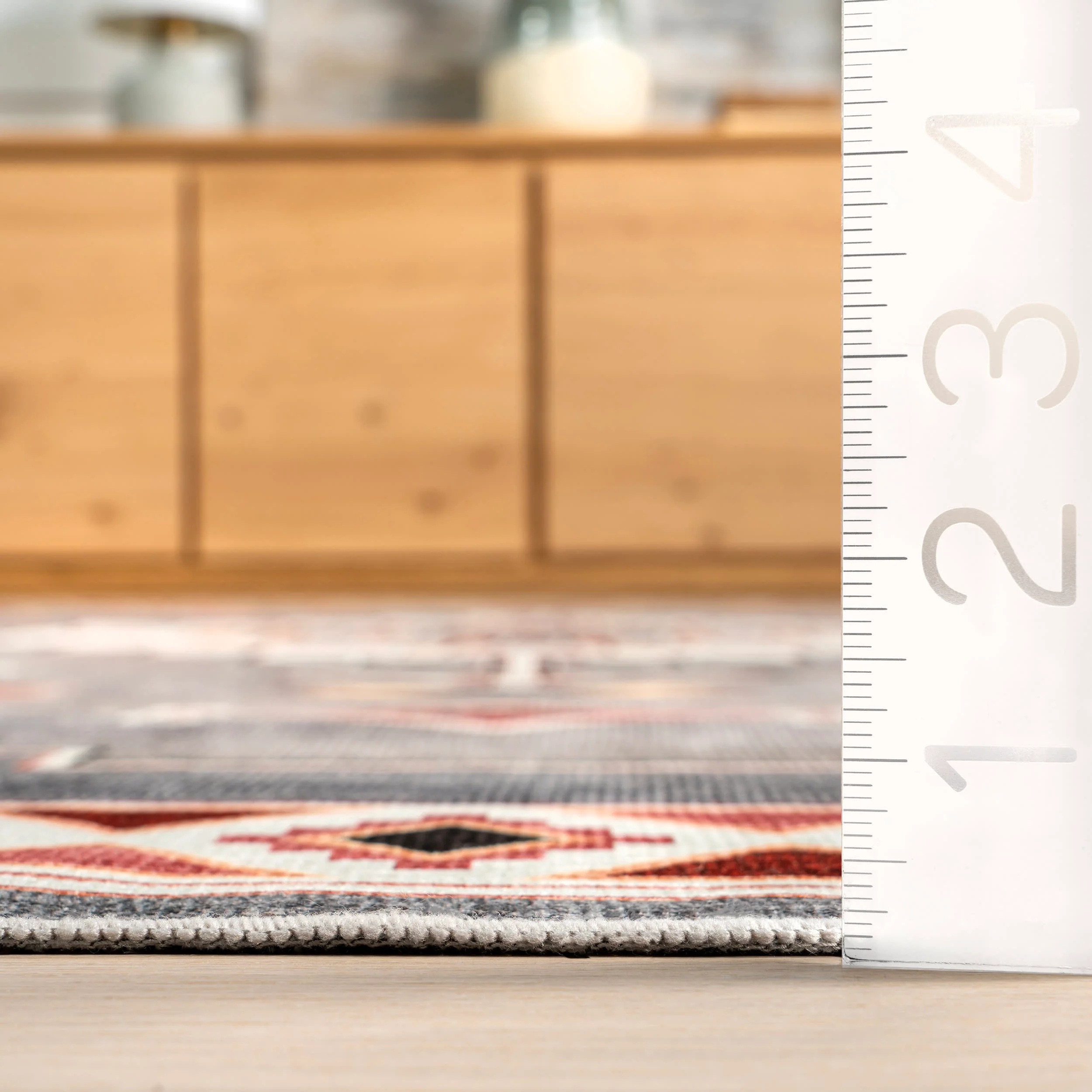 Weslie Southwestern Spill Proof Washable Rug | Grey - Image 5