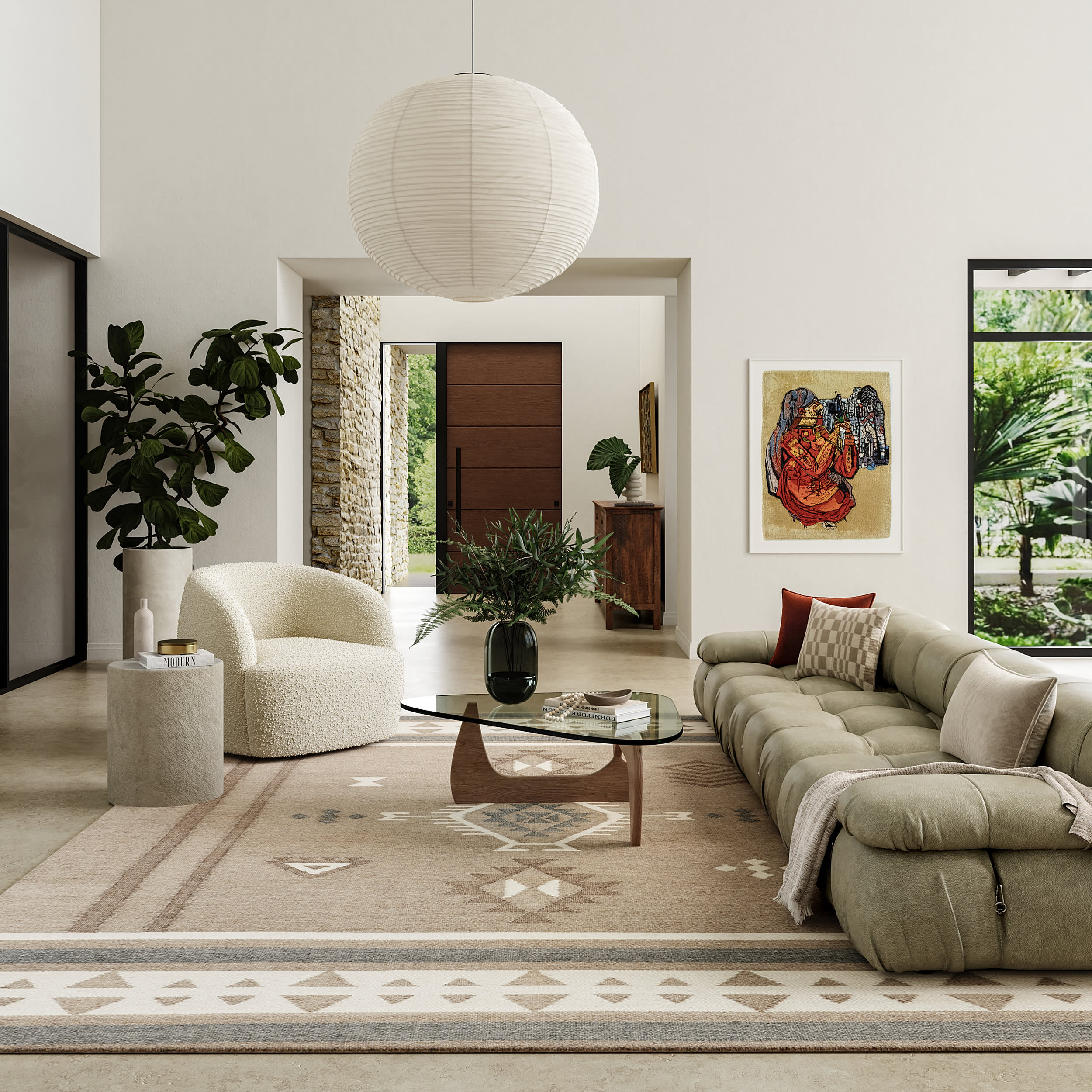 Westerly Southwestern Cotton-Blend Rug | Taupe - Image 9