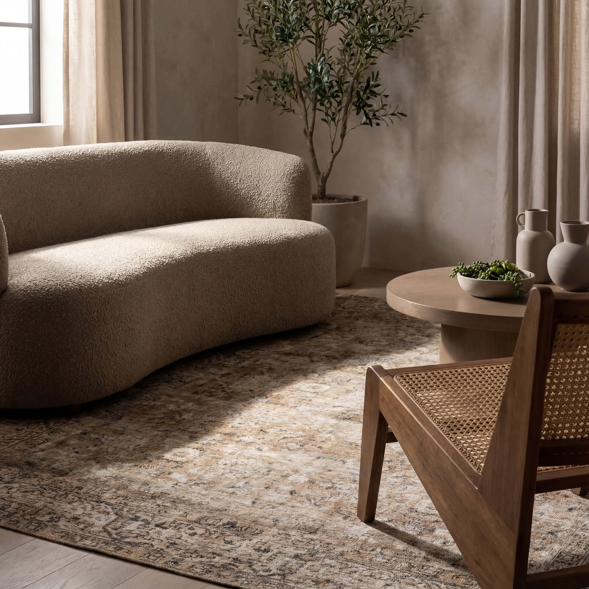 Westfield Antiqued Jute-Blend Rug | Dark Beige - Image 5
