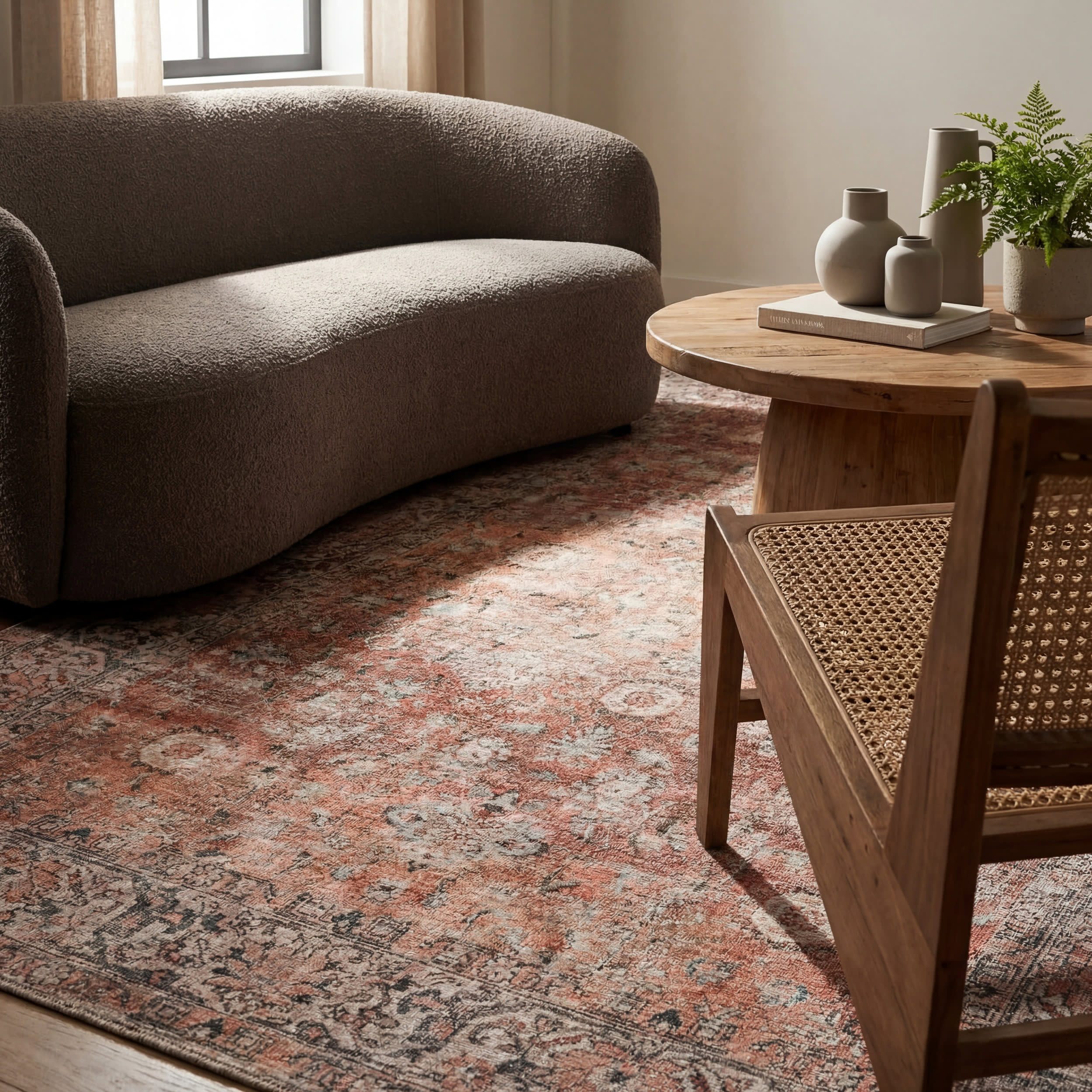 Westfield Antiqued Jute-Blend Rug | Orange - Image 5