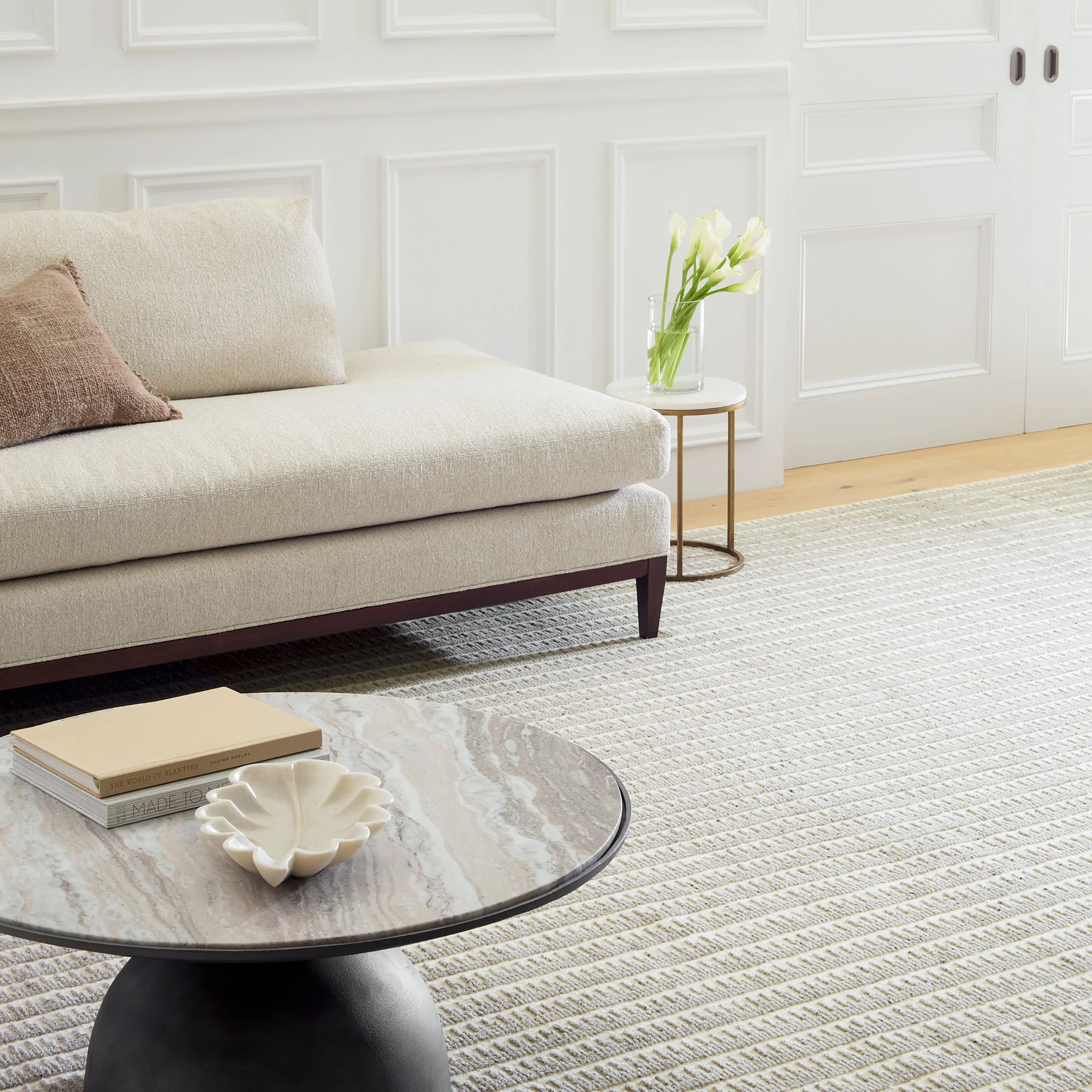 Whitby Hand Knotted Wool Rug | Grey - Image 3