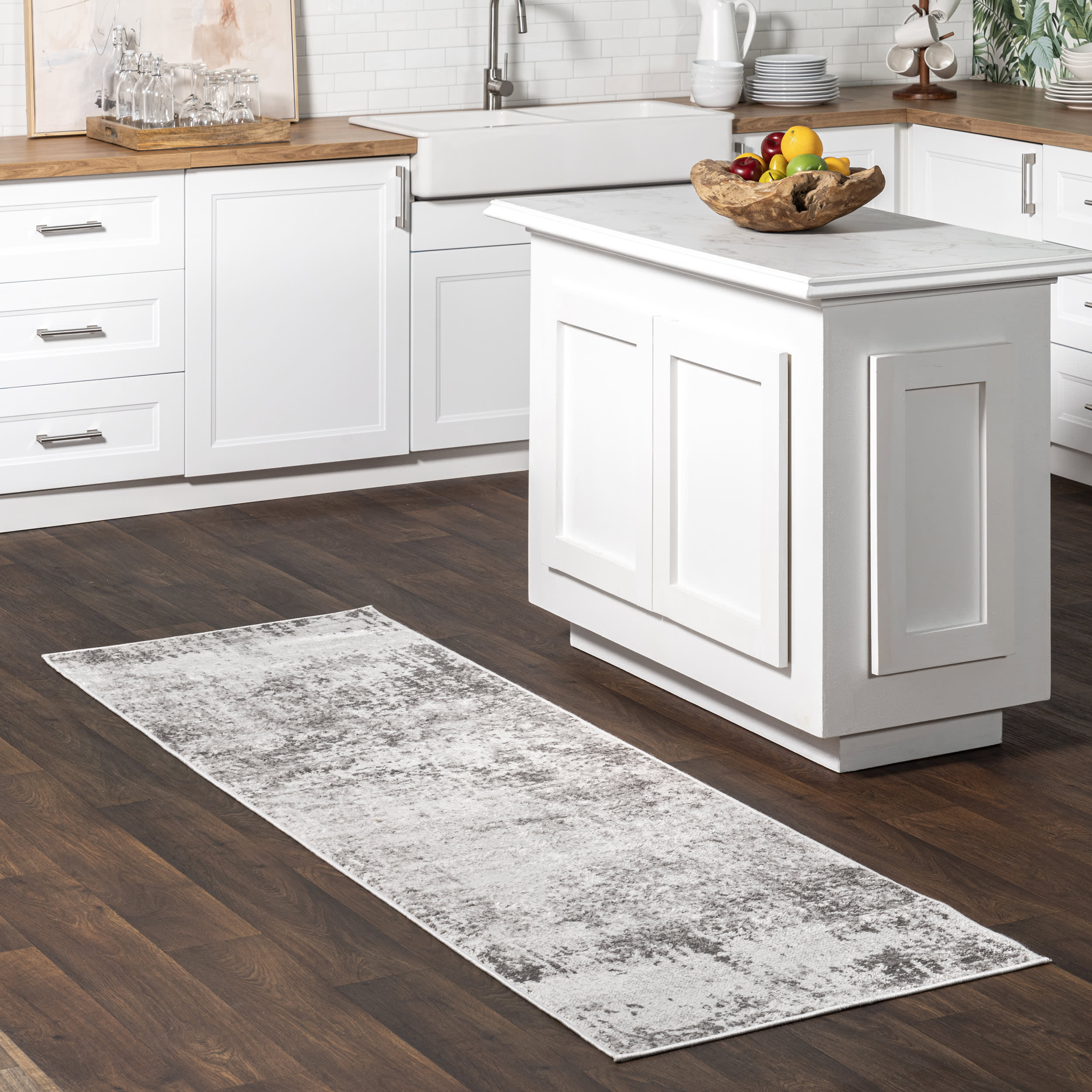 Whitney Vintage Abstract Rug | Light Grey - Image 2
