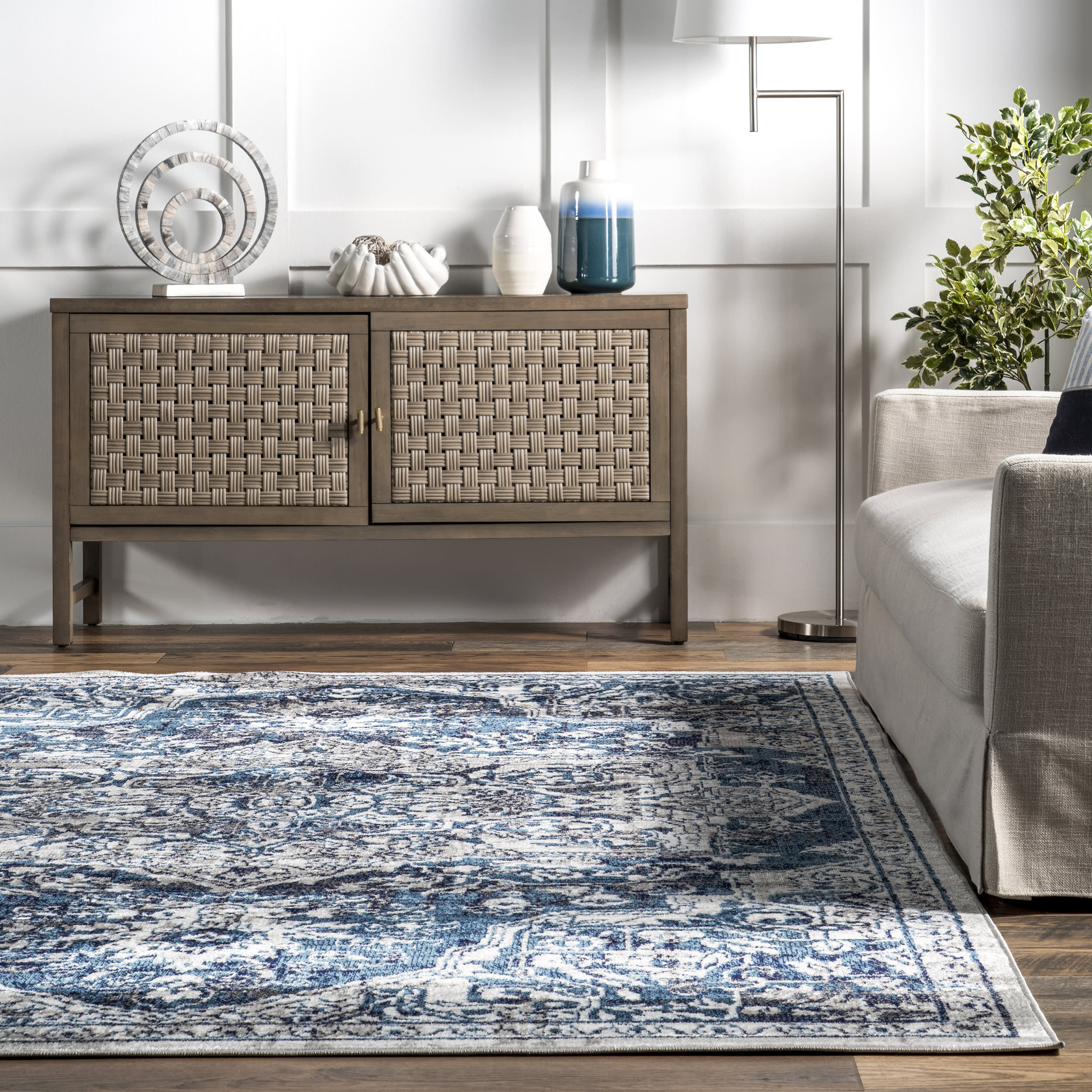Whitny Shaded Medallion Rug | Blue - Image 4