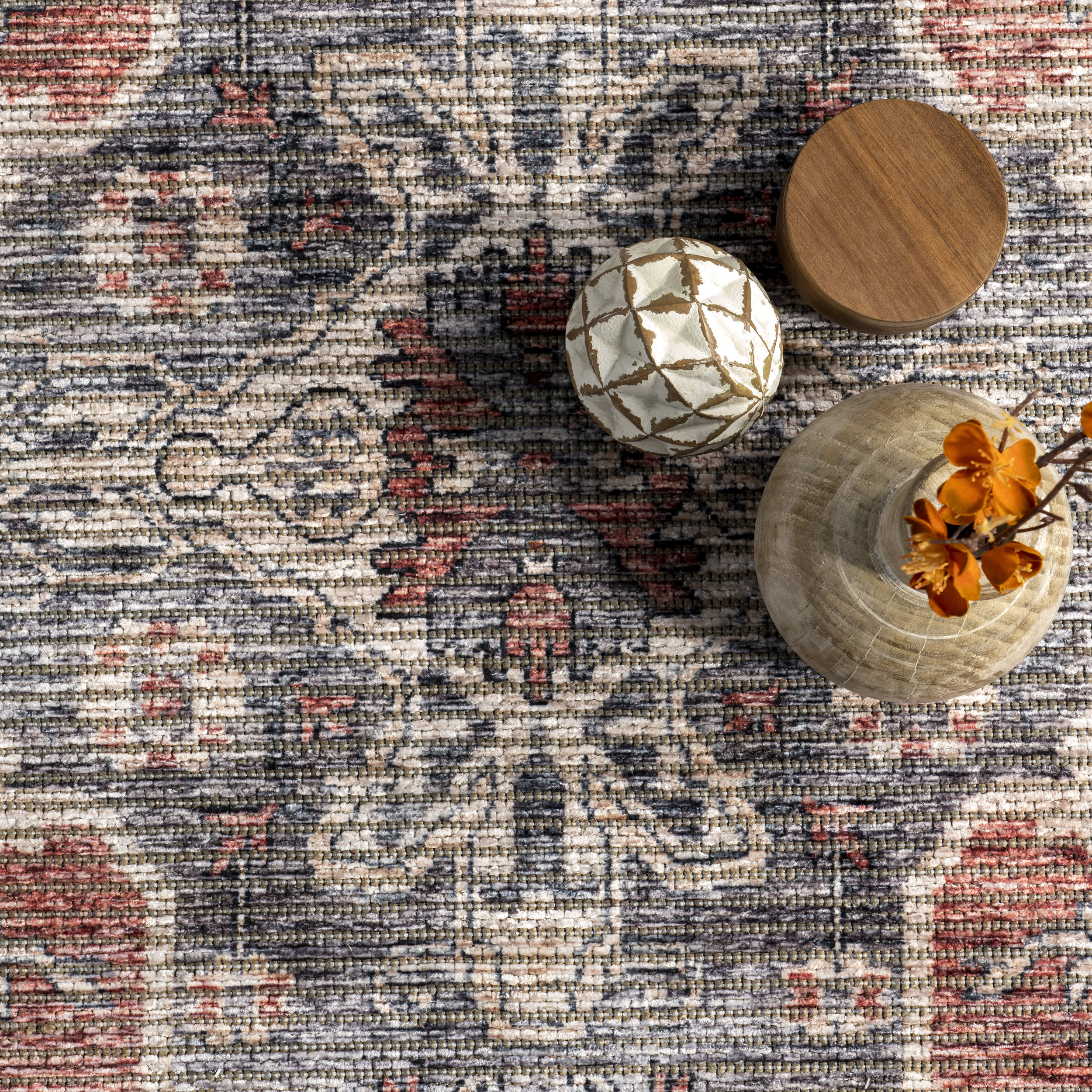 Wild Orchid Washable Rug | Brick - Image 6