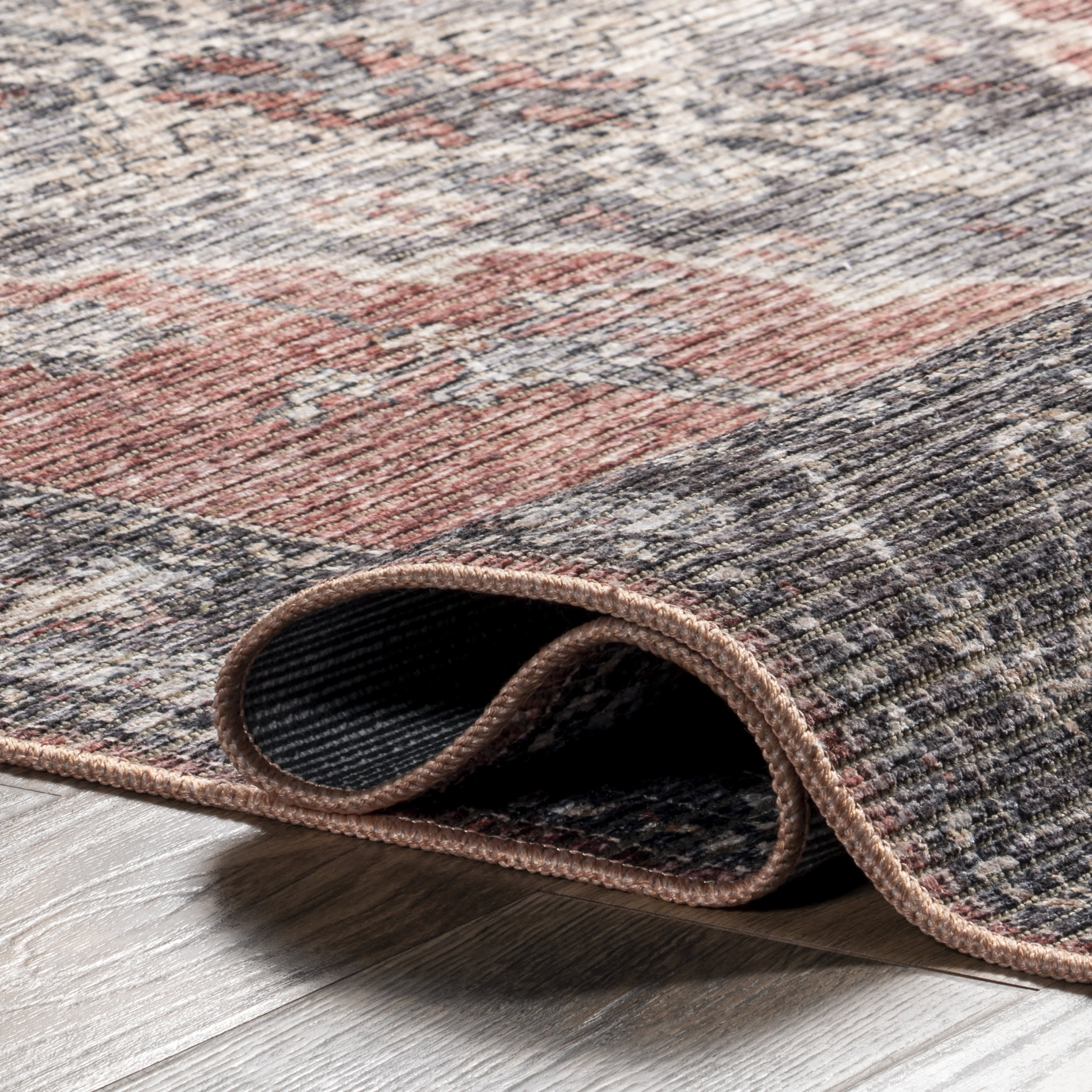 Wild Orchid Washable Rug | Brick - Image 7