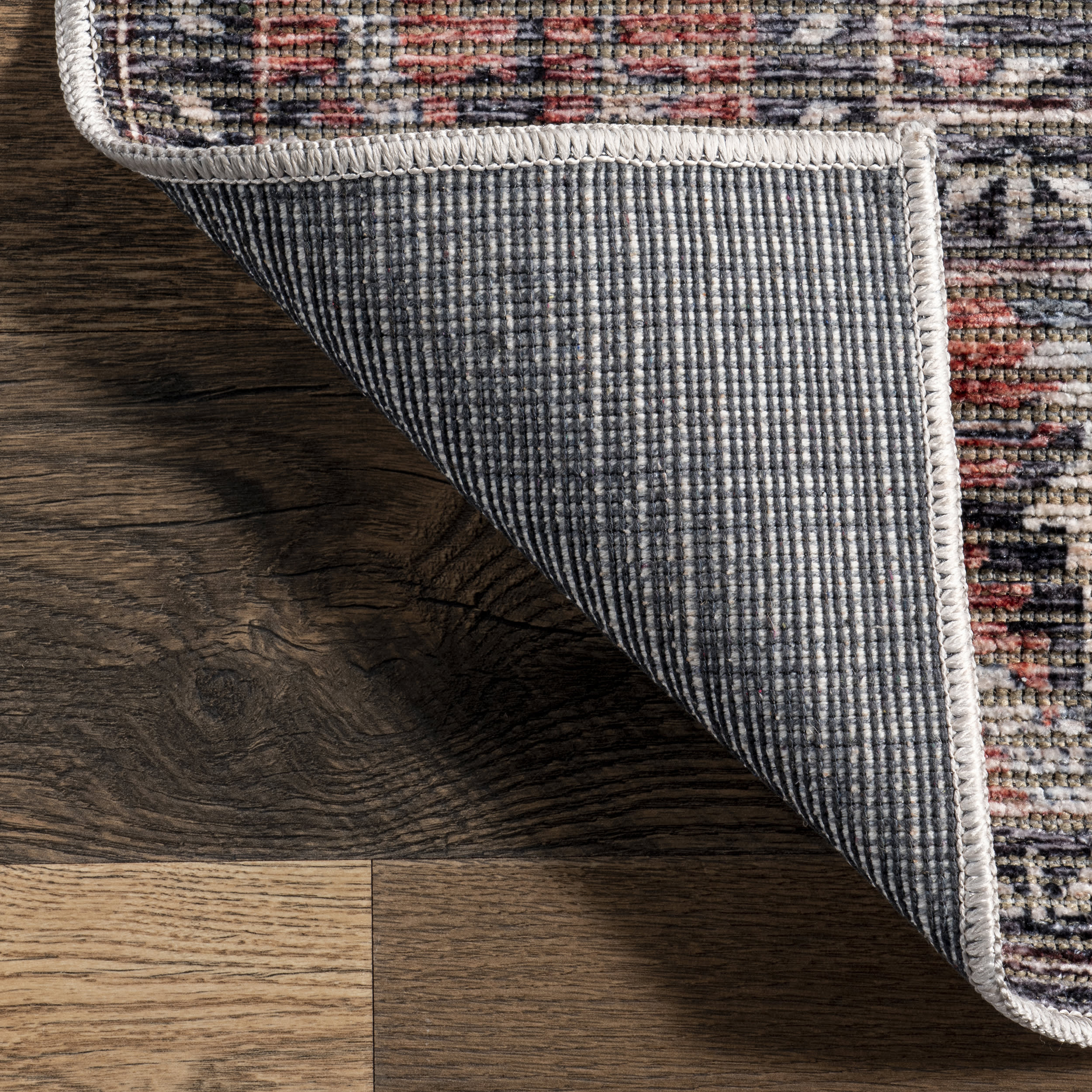 Wild Orchid Washable Rug | Charcoal - Image 5