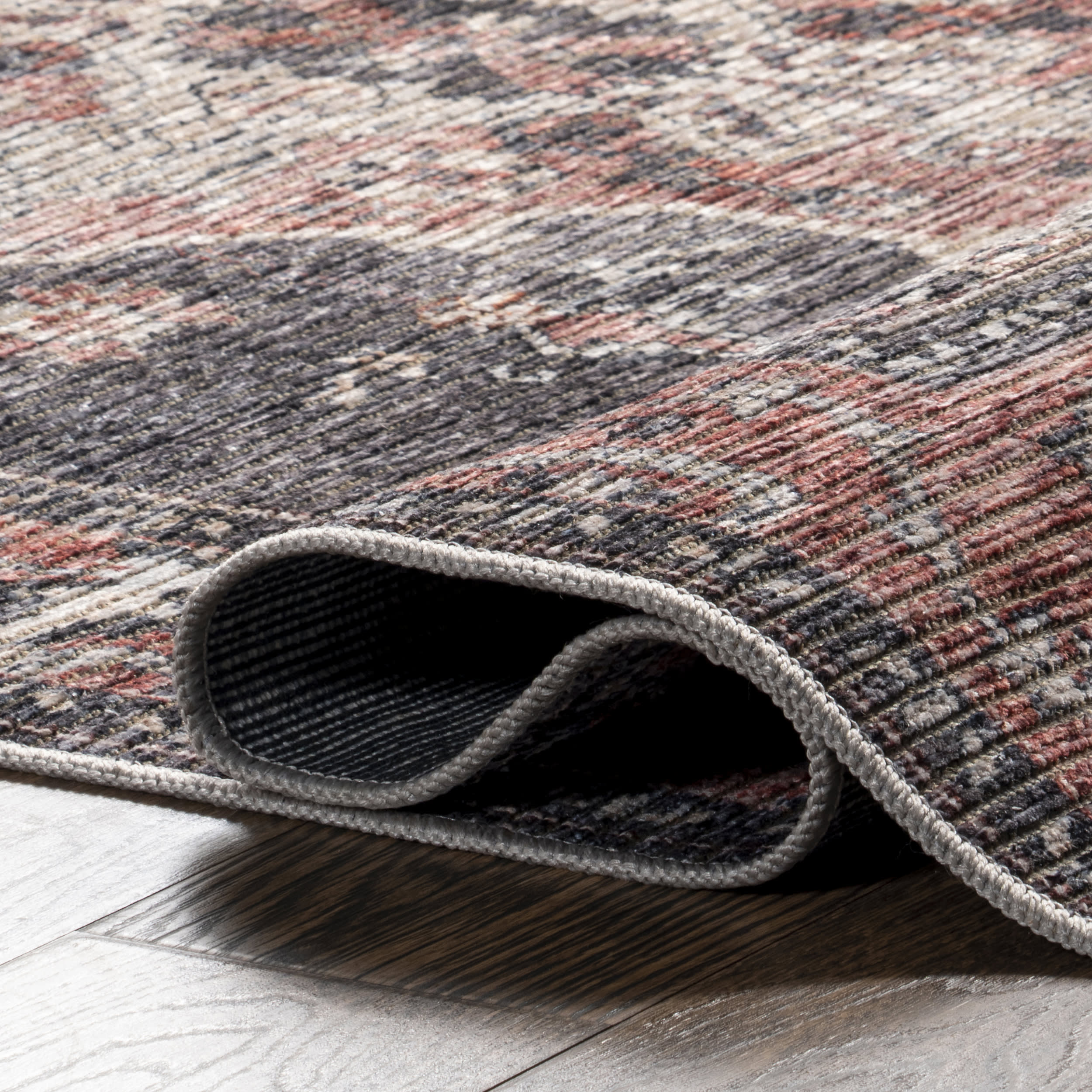 Wild Orchid Washable Rug | Charcoal - Image 7
