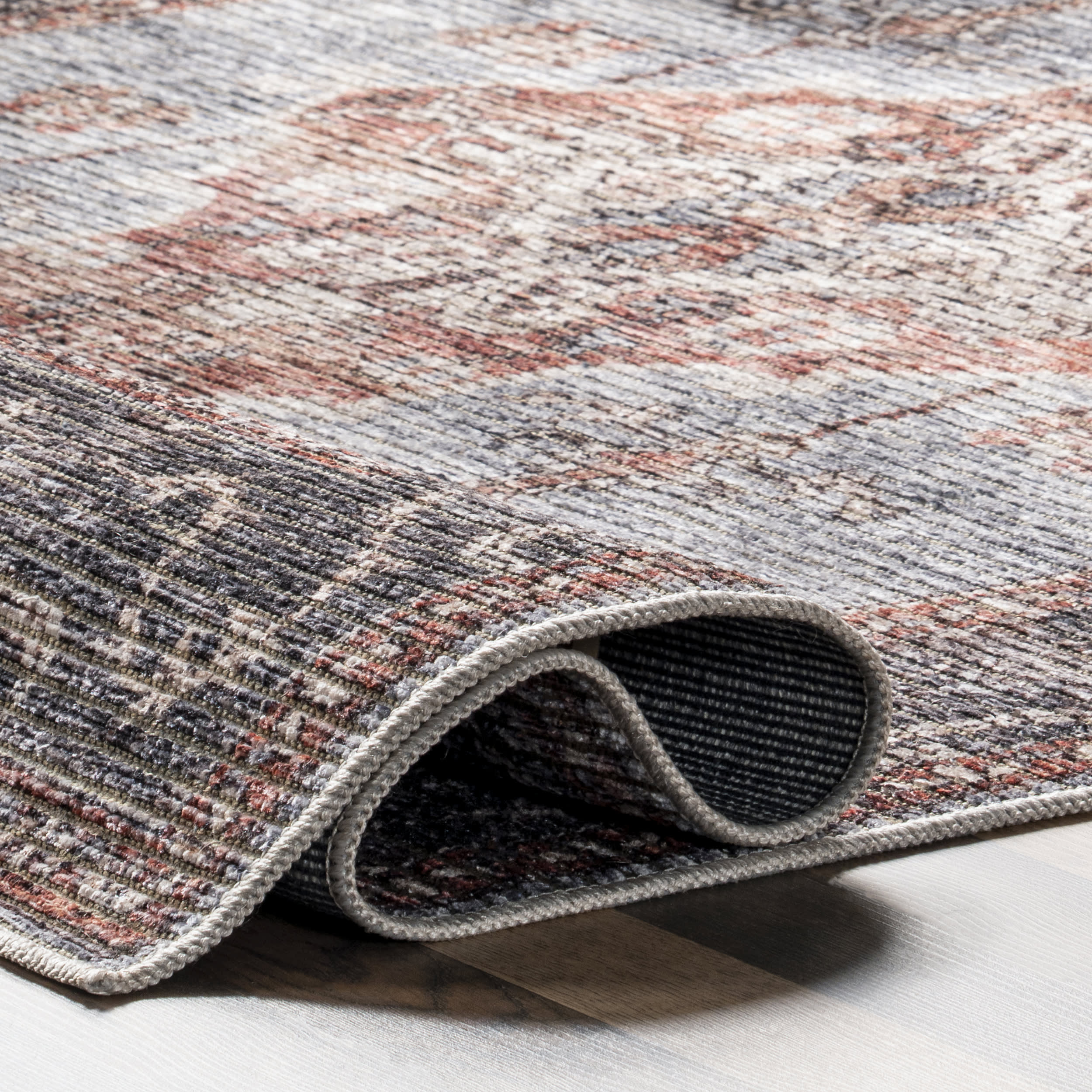 Wild Orchid Washable Rug | Dark Grey - Image 7
