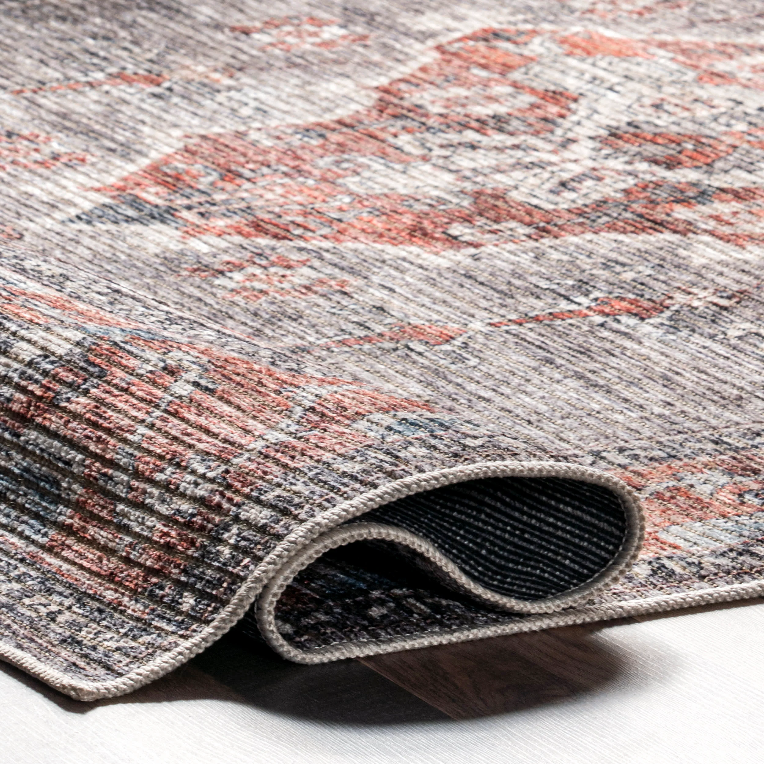 Wild Orchid Washable Rug | Grey - Image 7