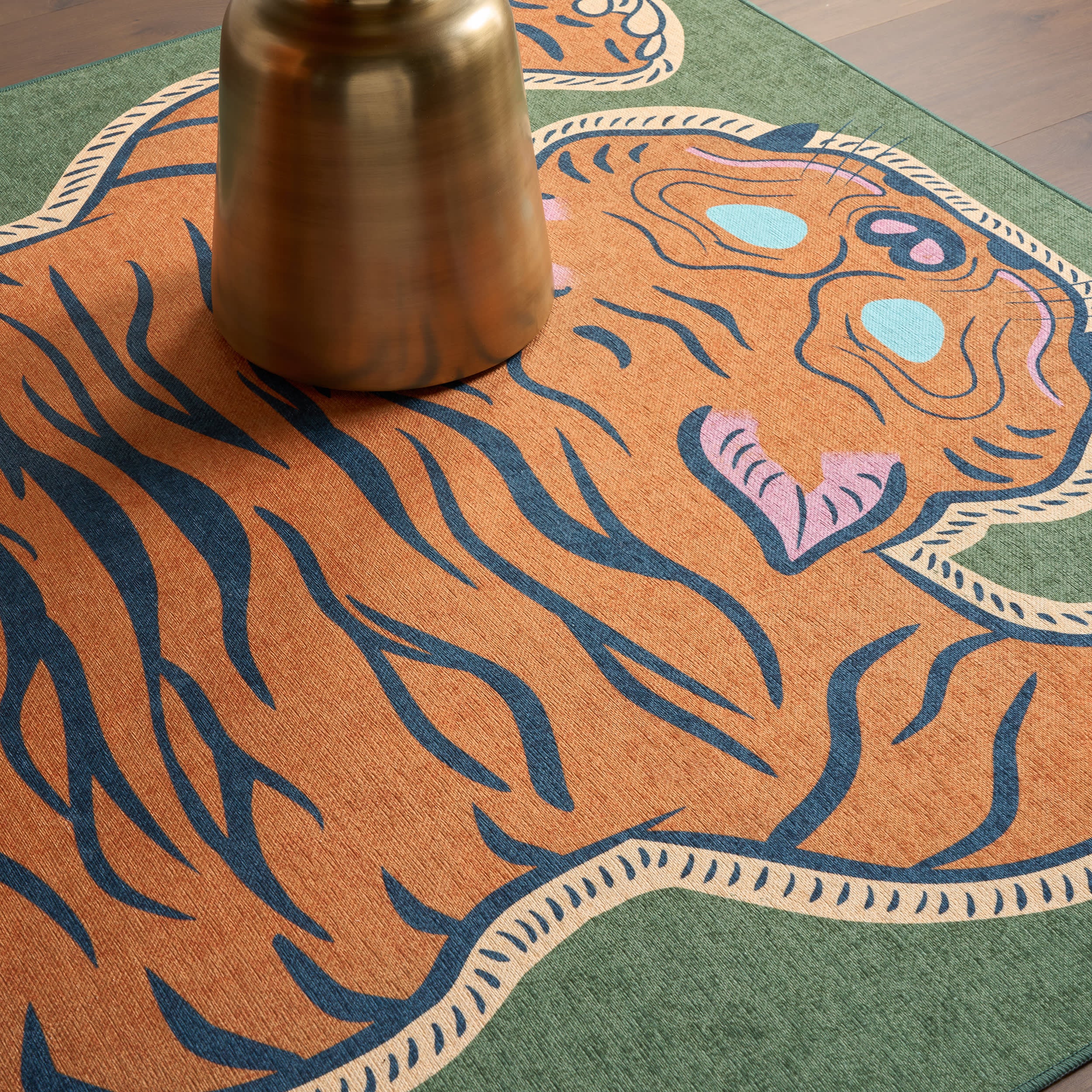 Wild Tiger Animal Print Washable Rug by Society6 | Orange - Image 5