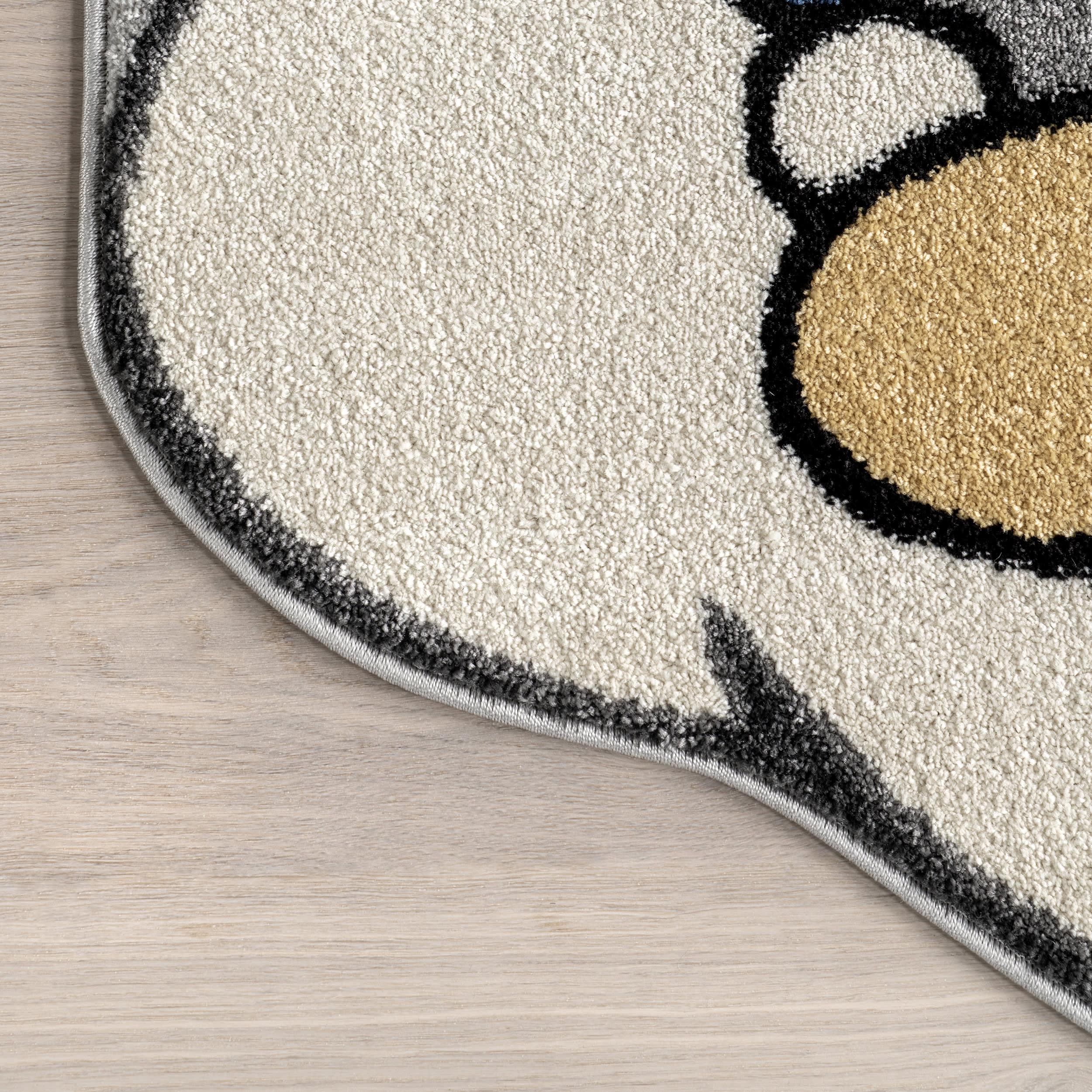 Wilda Kids Sleeping Bear Rug | Light Grey - Image 3