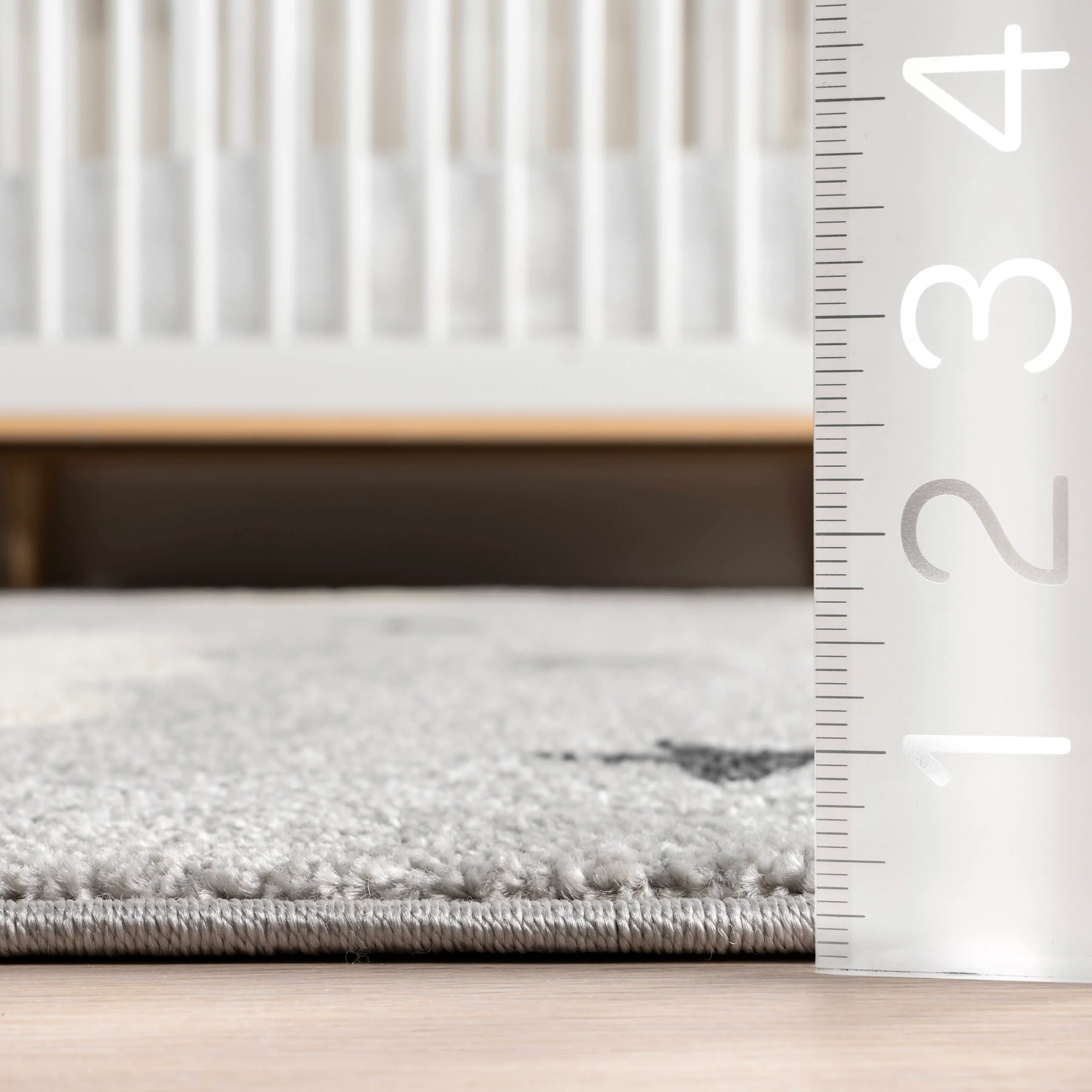 Wilda Kids Sleeping Bear Rug | Light Grey - Image 5