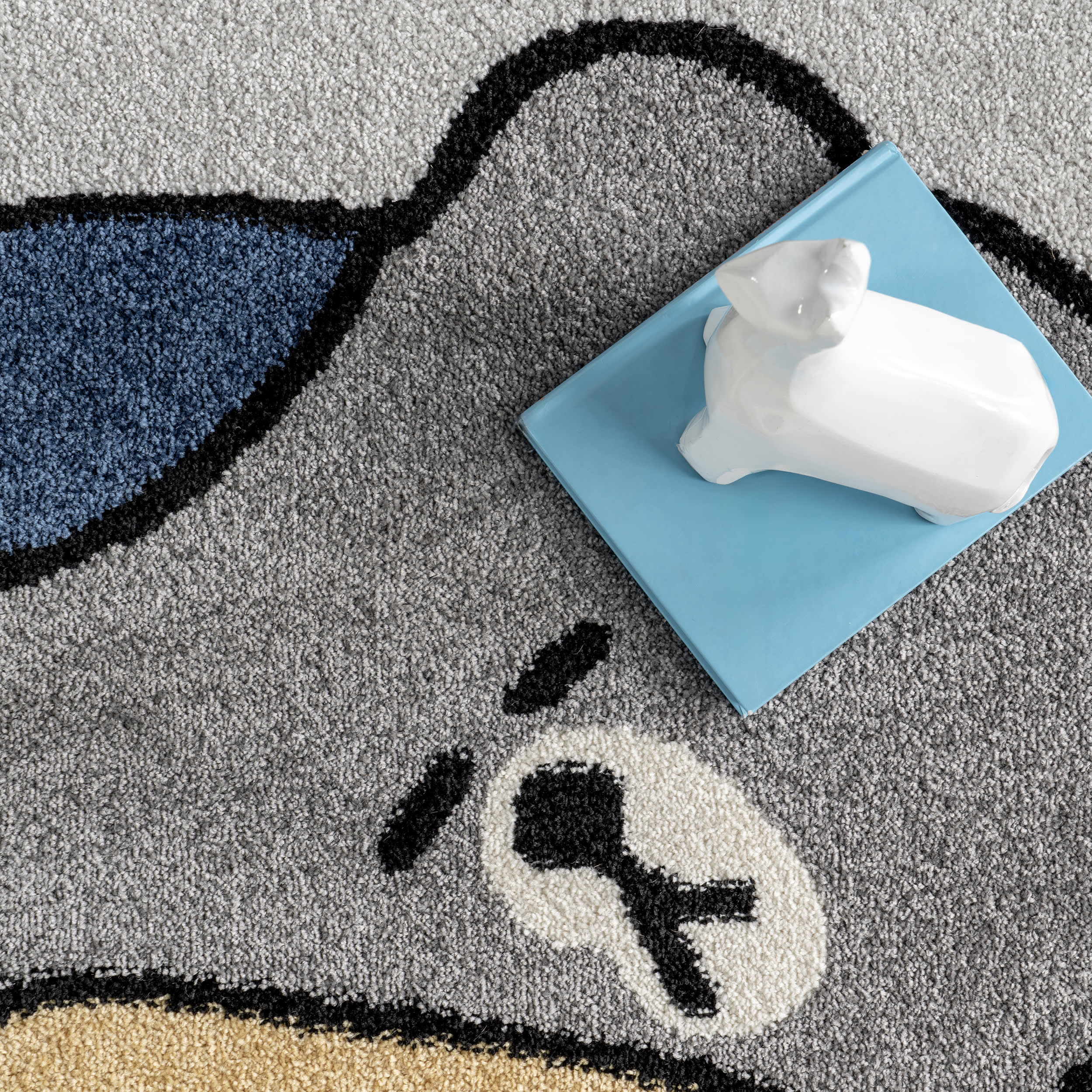 Wilda Kids Sleeping Bear Rug | Light Grey - Image 7