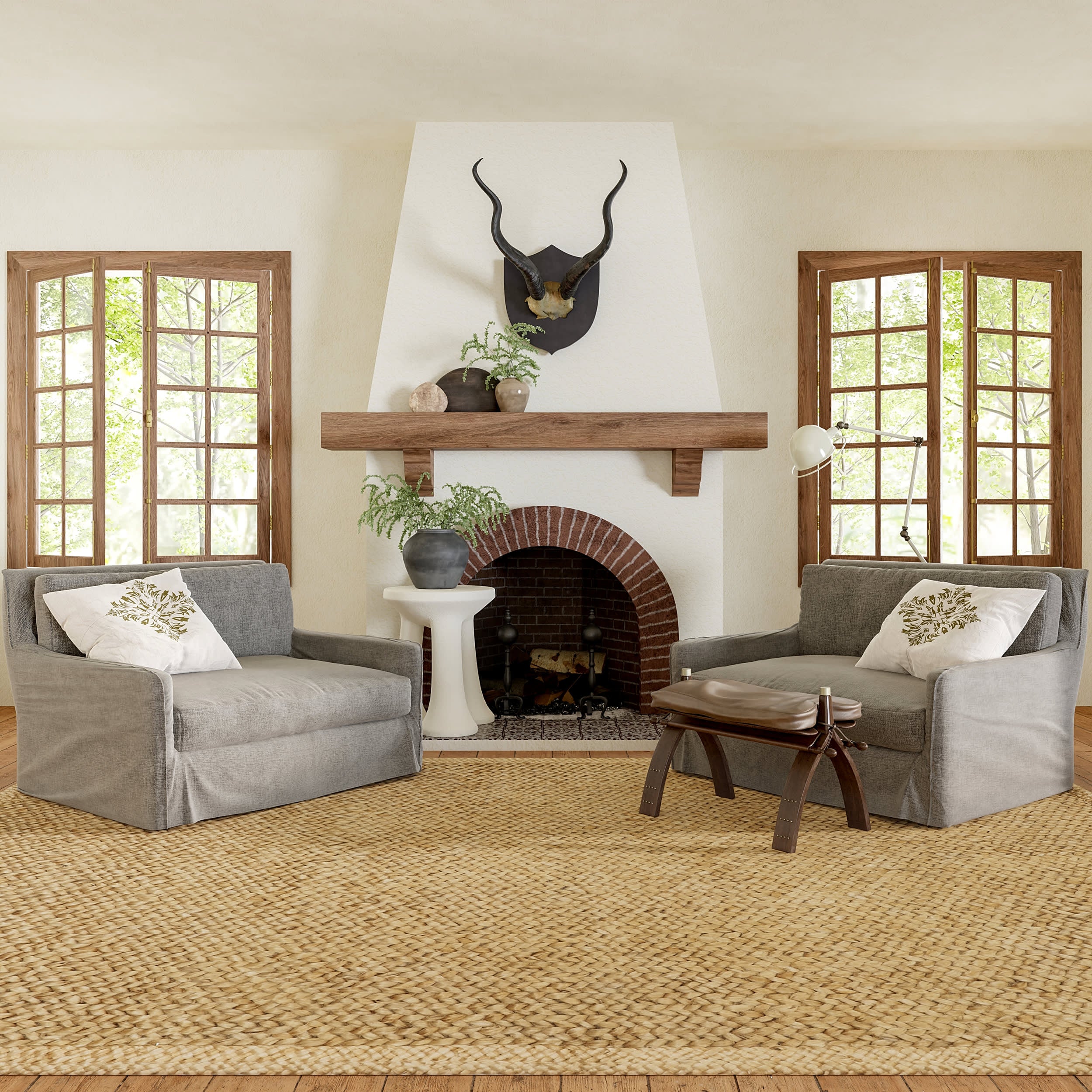 Willow Bordered Jute Rug | Natural - Image 2