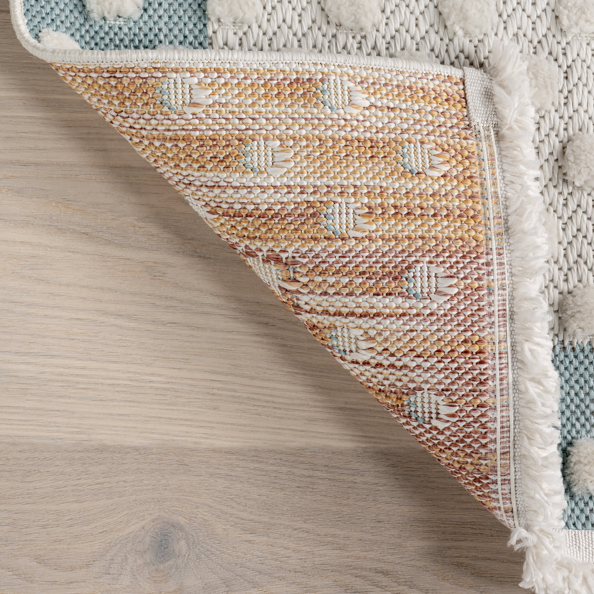 Wilma Kids Bear Fringed Rug | Baby Blue - Image 6