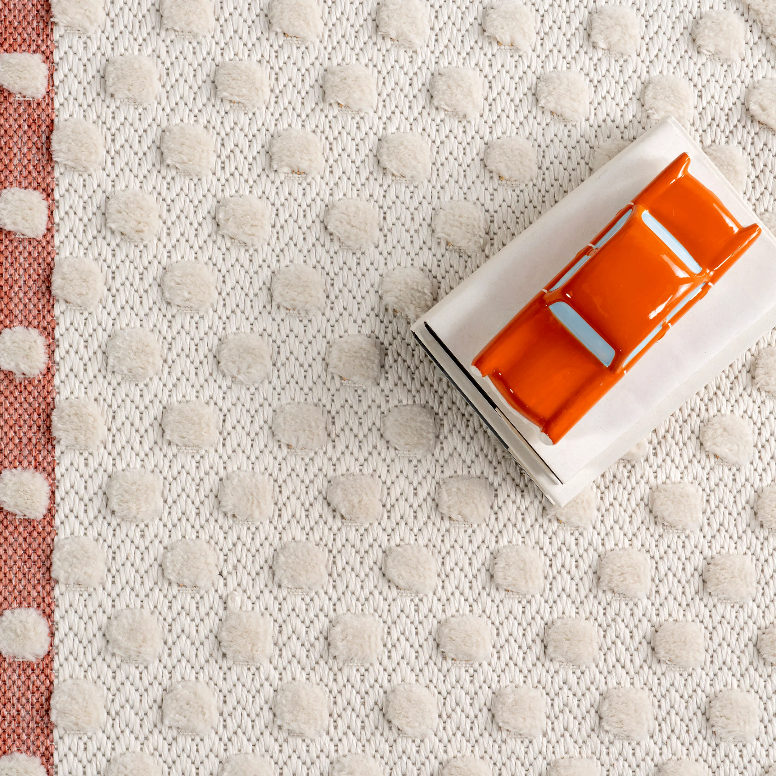 Wilma Kids Bear Fringed Rug | Brick - Image 7