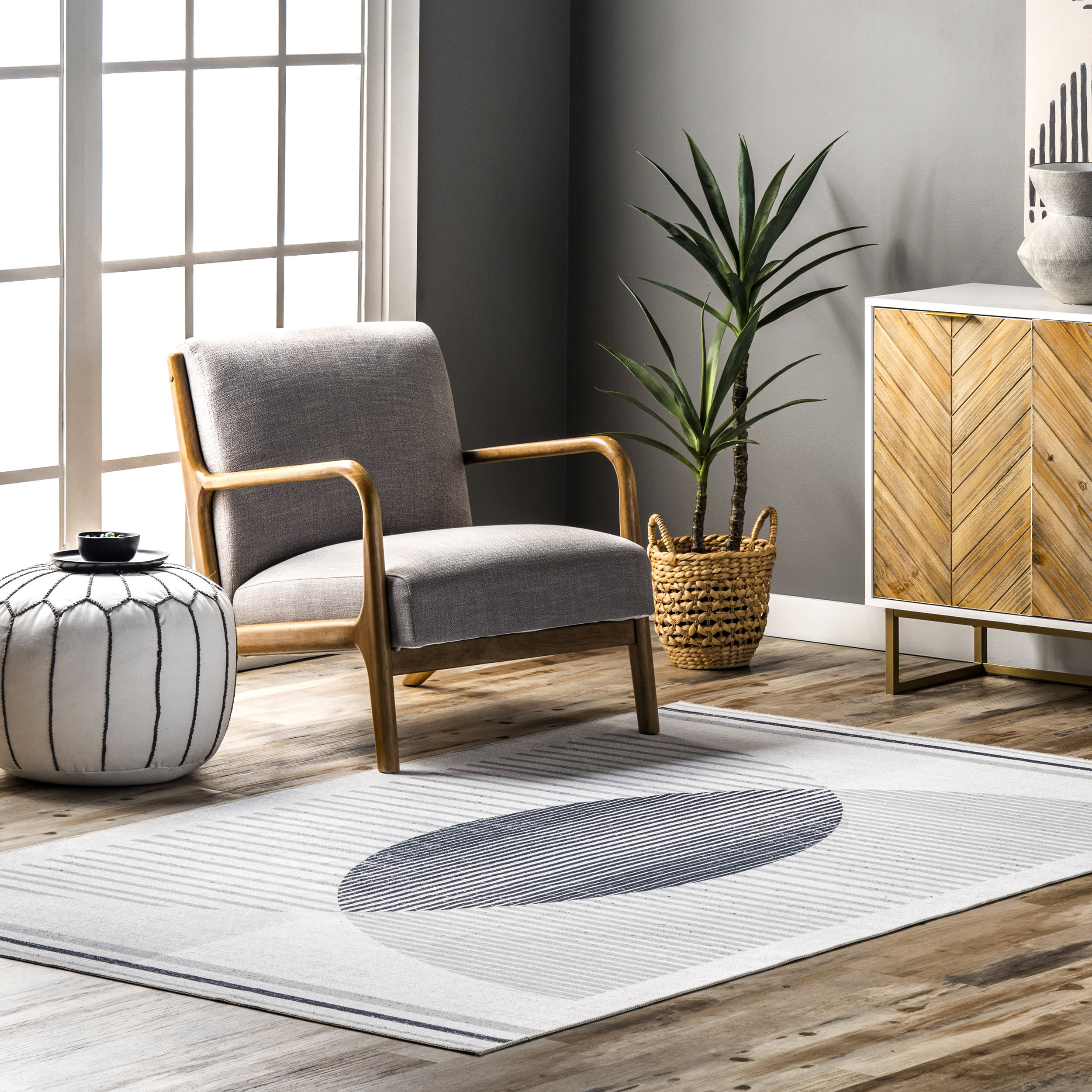 Winnie Washable Eclipse Rug | Light Grey - Image 2