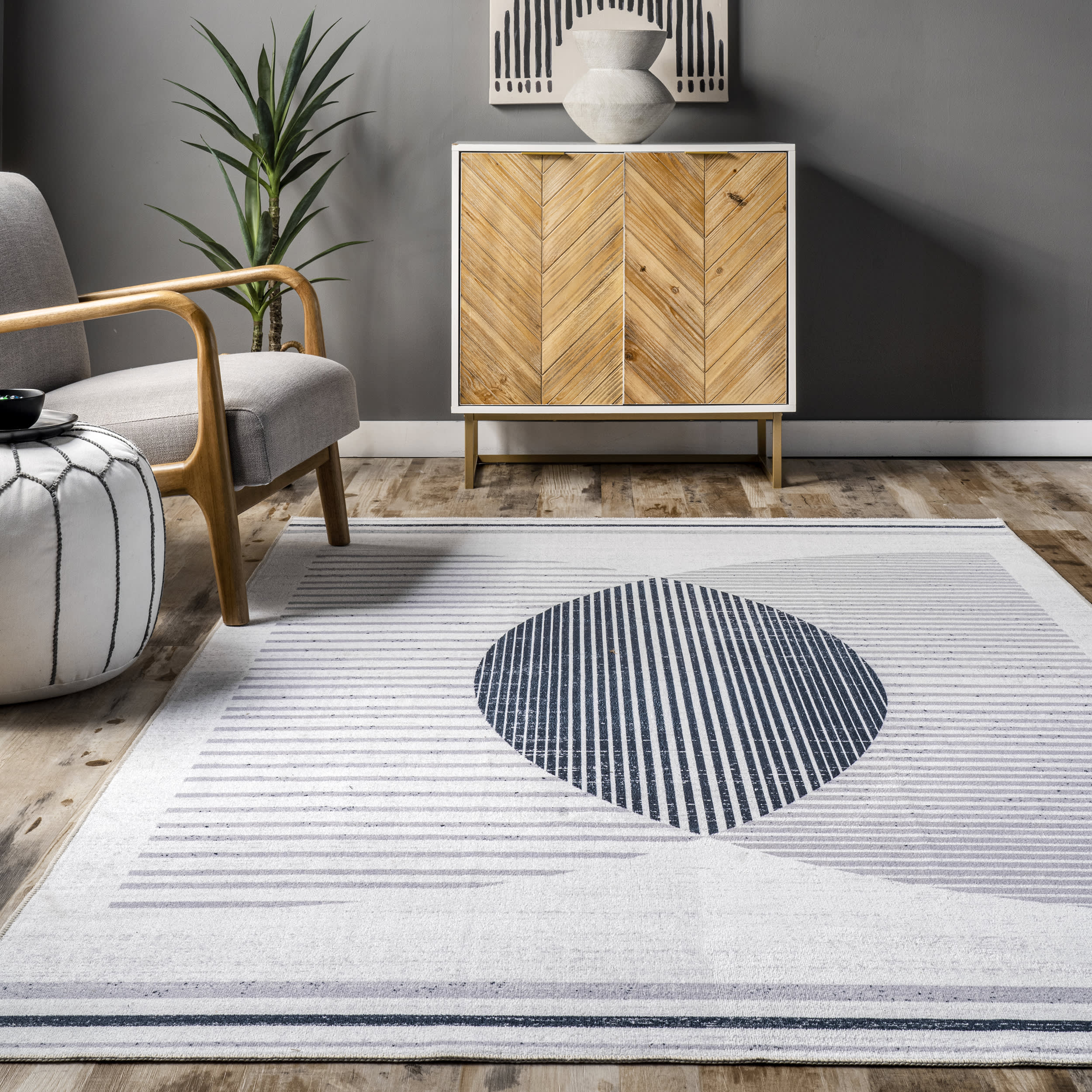 Winnie Washable Eclipse Rug | Light Grey - Image 4