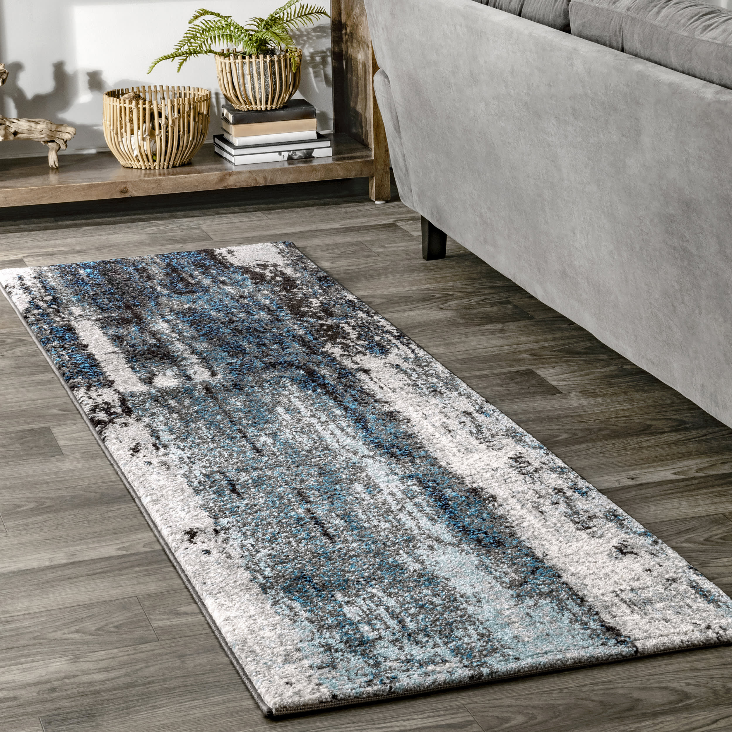 Winter Abstract Rug | Teal - Image 2