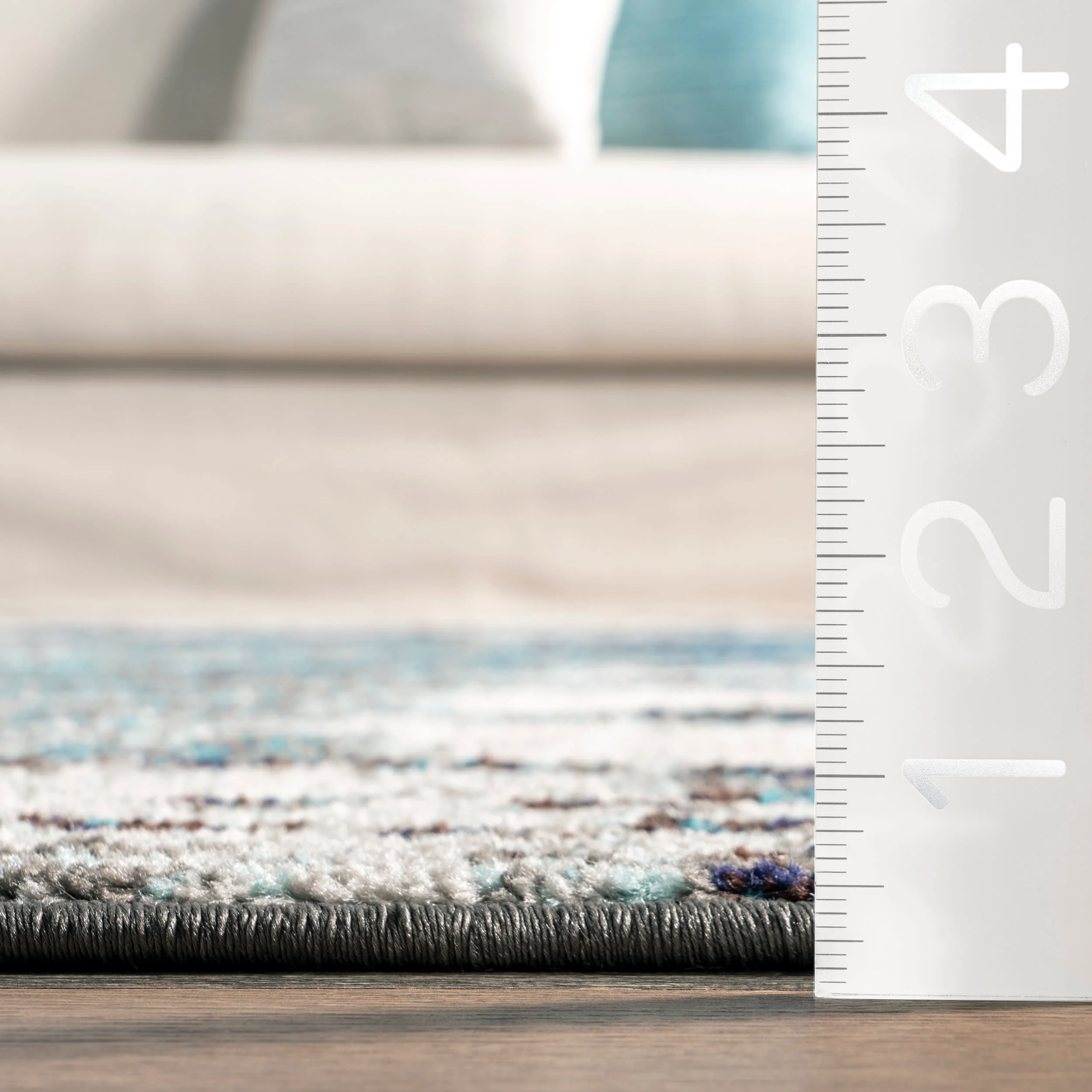 Winter Abstract Rug | Teal - Image 5