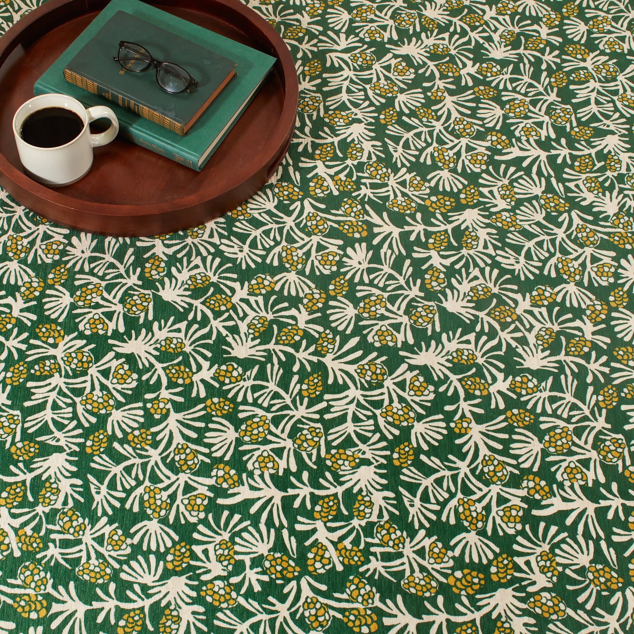 Winter Pinecones Machine Washable Rug | Green - Image 6