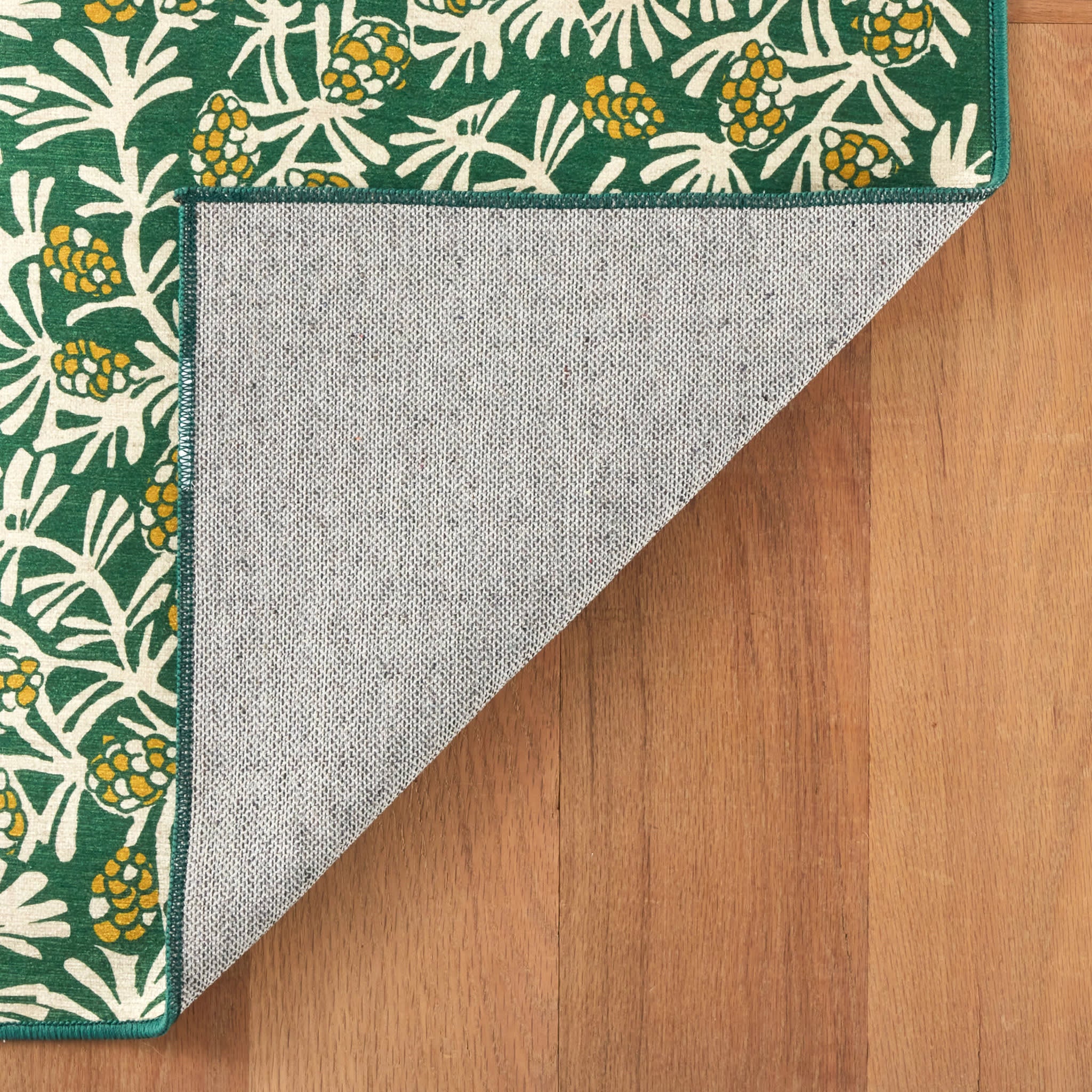Winter Pinecones Machine Washable Rug | Green - Image 9