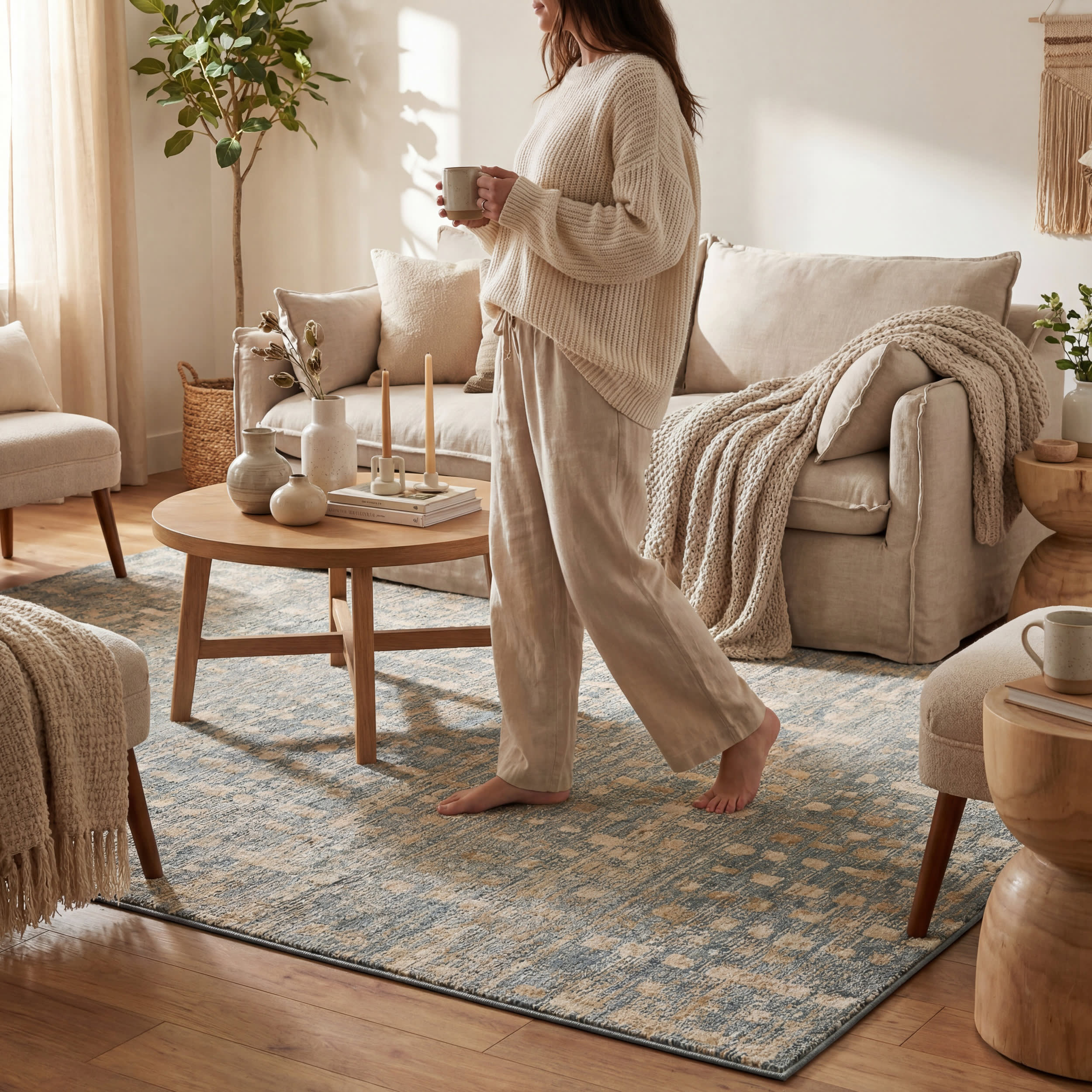 Winterer Modern Bohemian Rug | Stone - Image 9