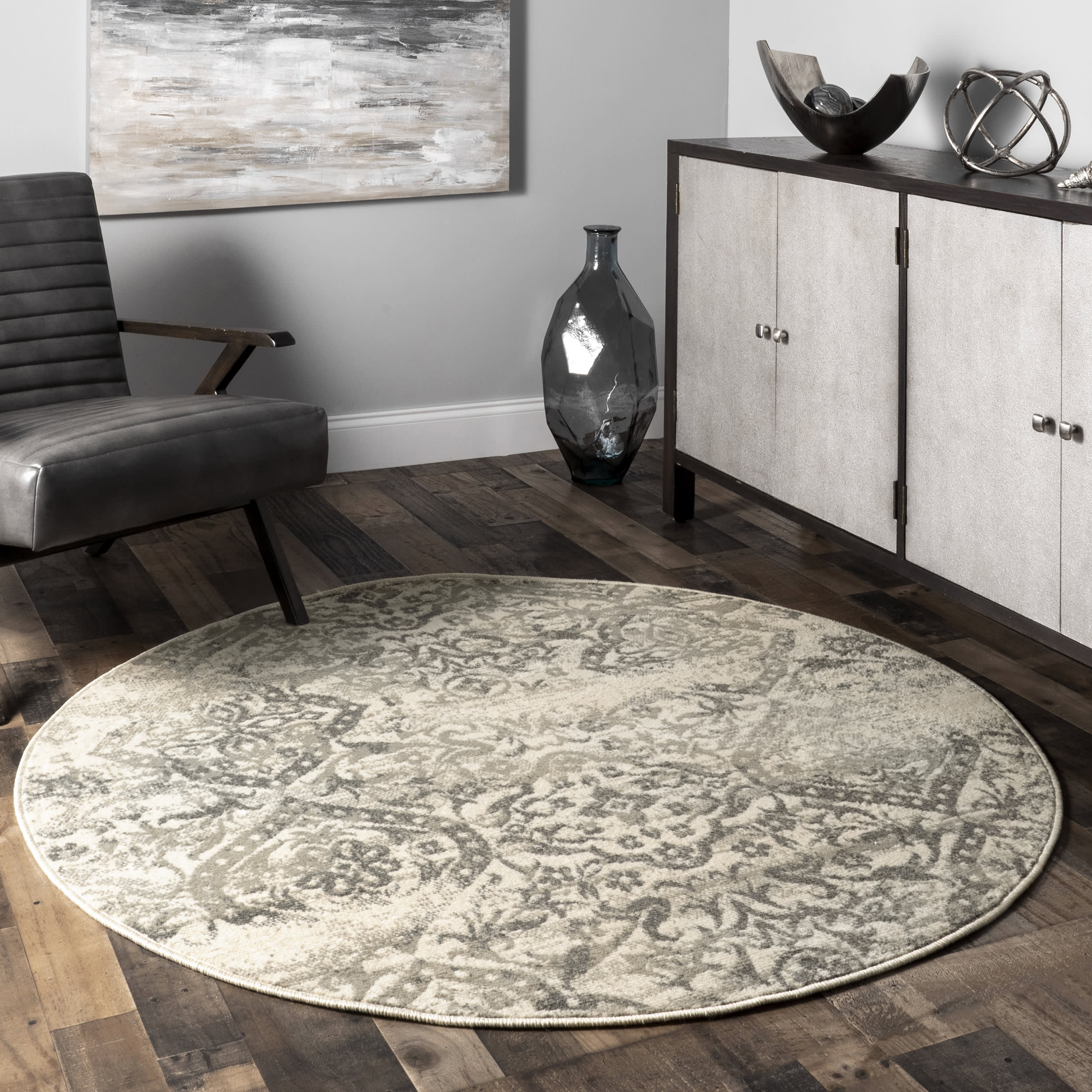 Withered Floral Rug | Grey - Image 2