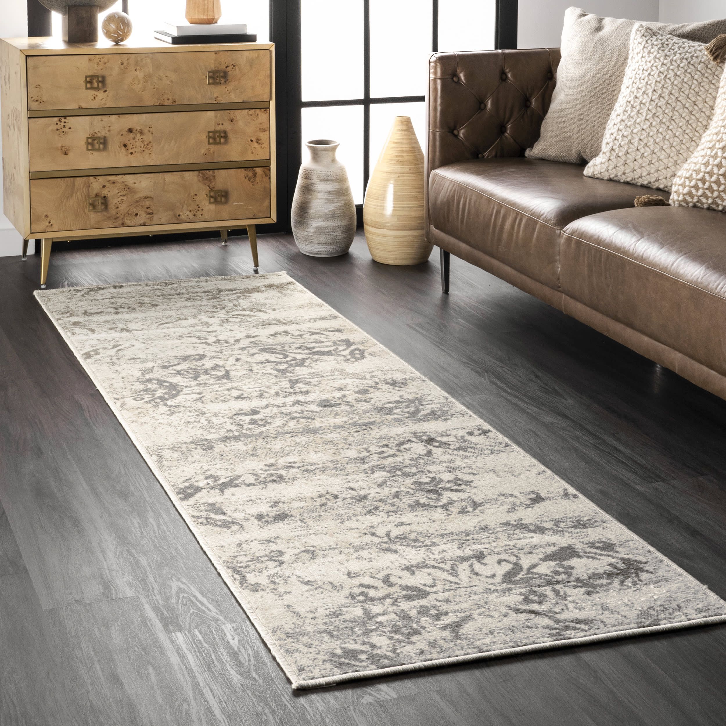 Withered Floral Rug | Grey - Image 2
