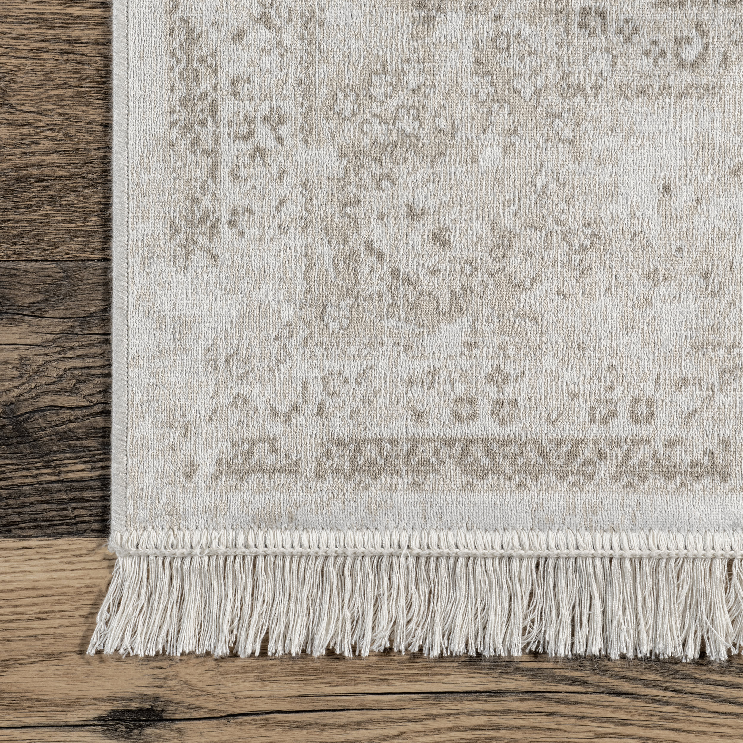 Withering Medallion Fringe Rug | Ivory - Image 3